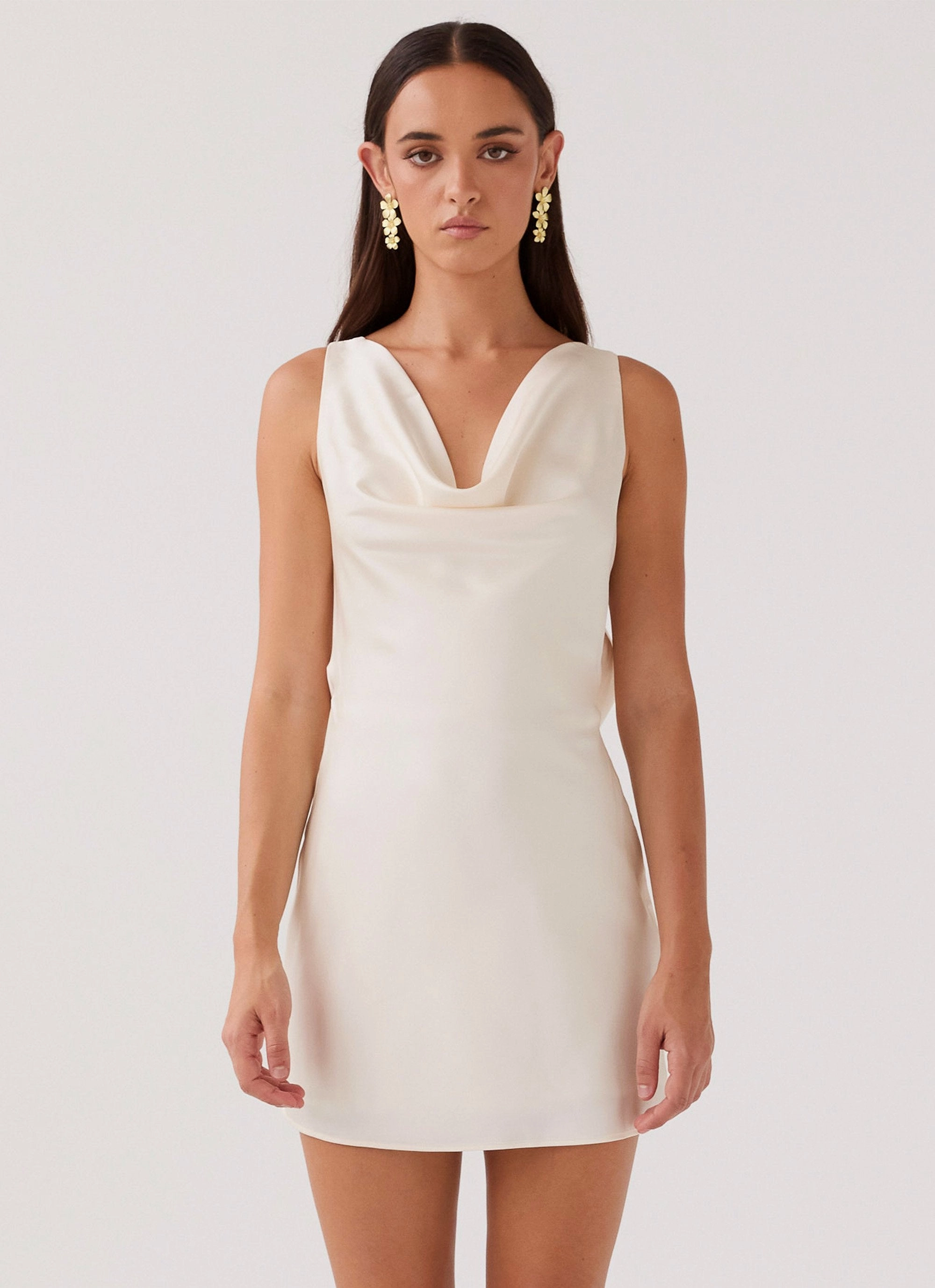 Light Weave Be Mine Satin Mini Dress - Ivory