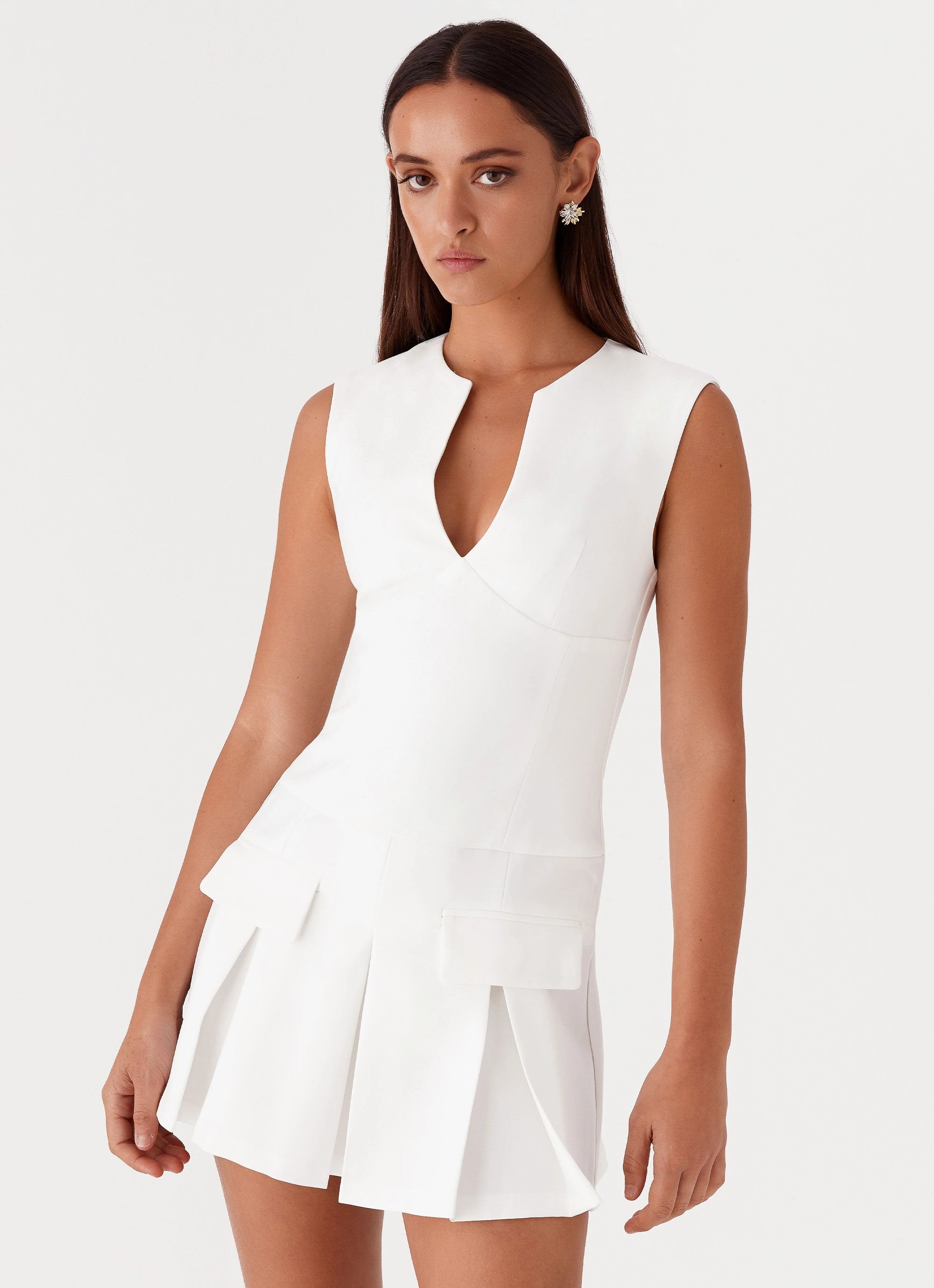 Kind Glow Motion Light Cassia Mini Dress - White
