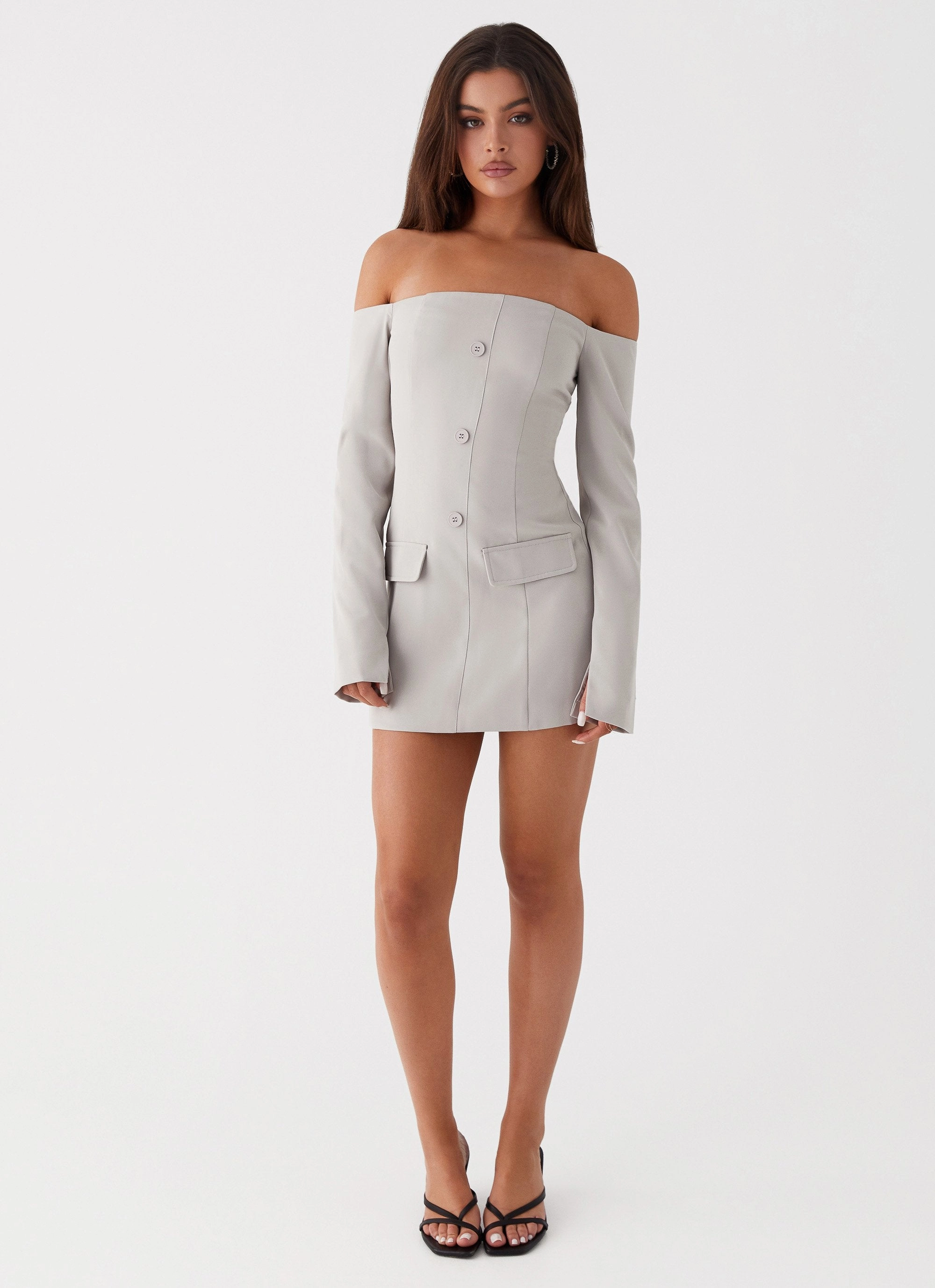 Modern Form Dominique Blazer Mini Dress - Grey