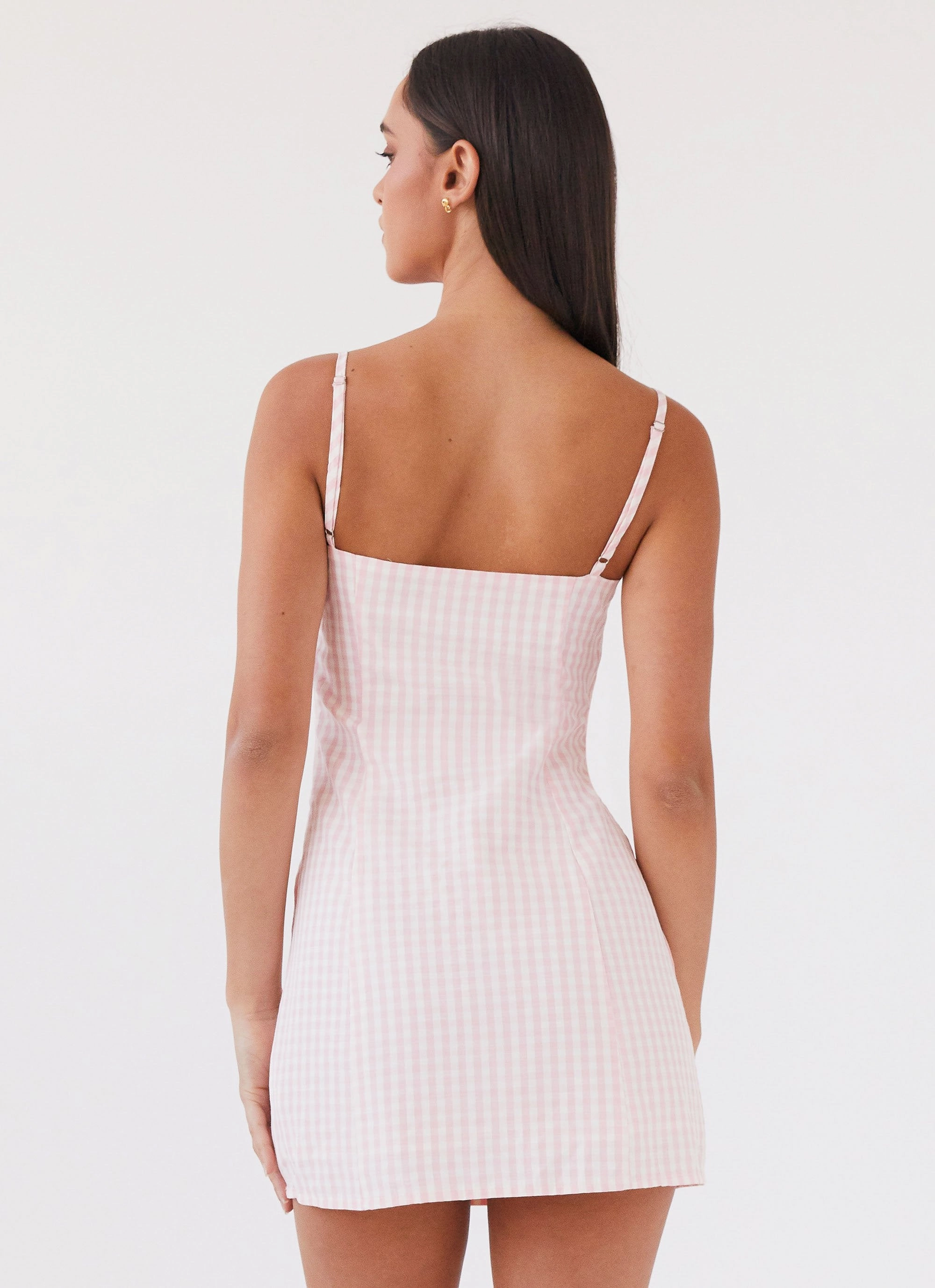 Bellissima Bustier Mini Dress - Pink Gingham Polished Mood