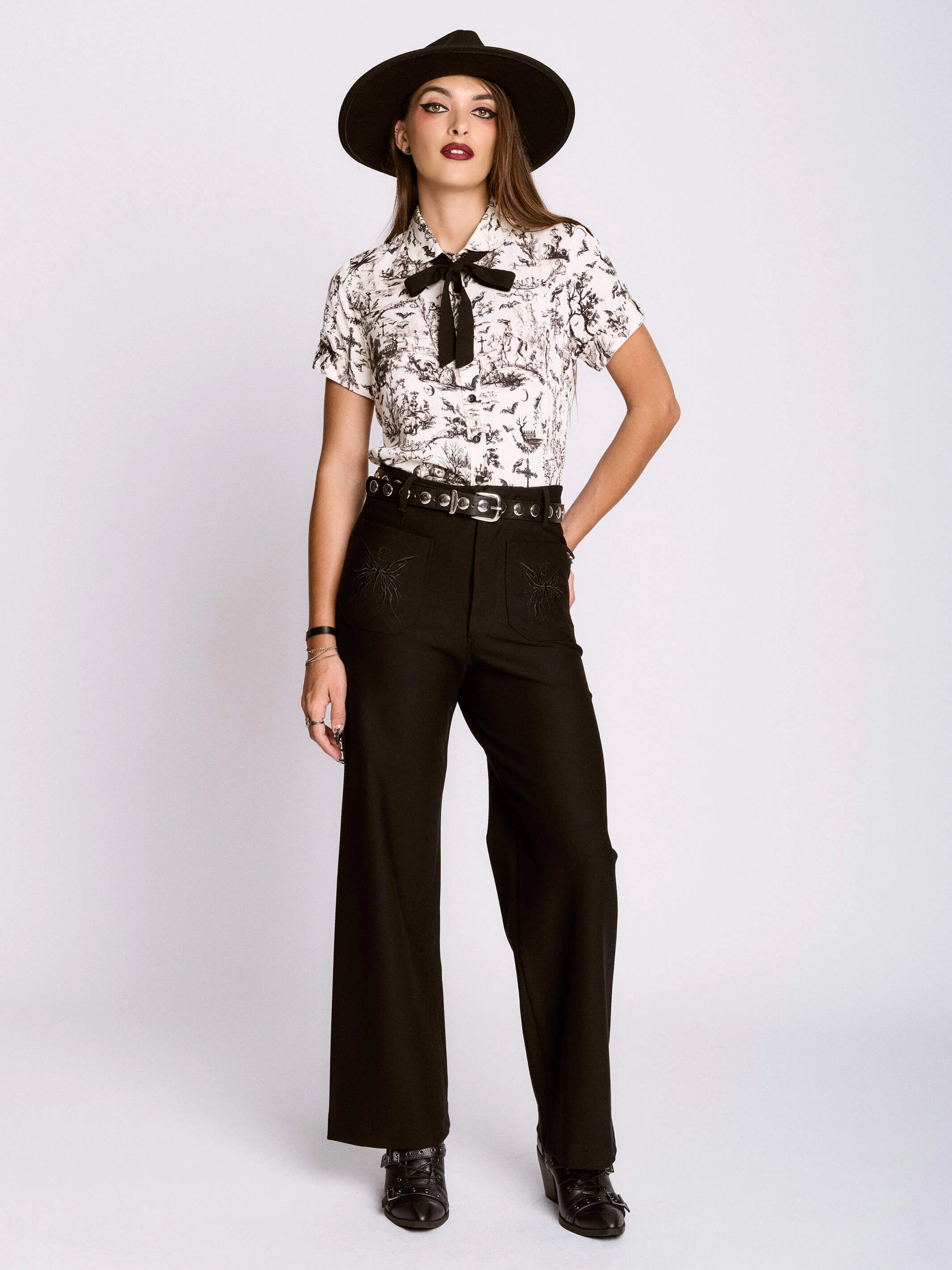 Street Ready Universal Silhouette Gothic Toile Academia Shirt