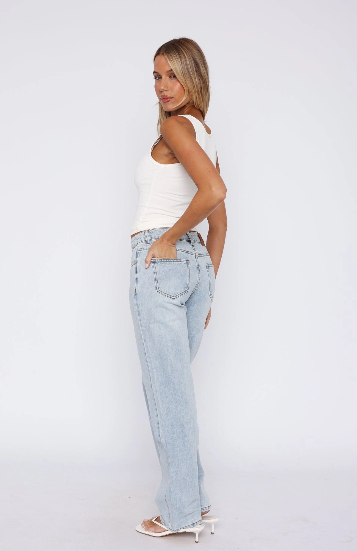 Bethany Mid Rise Straight Leg Jeans Light Blue Wear It All
