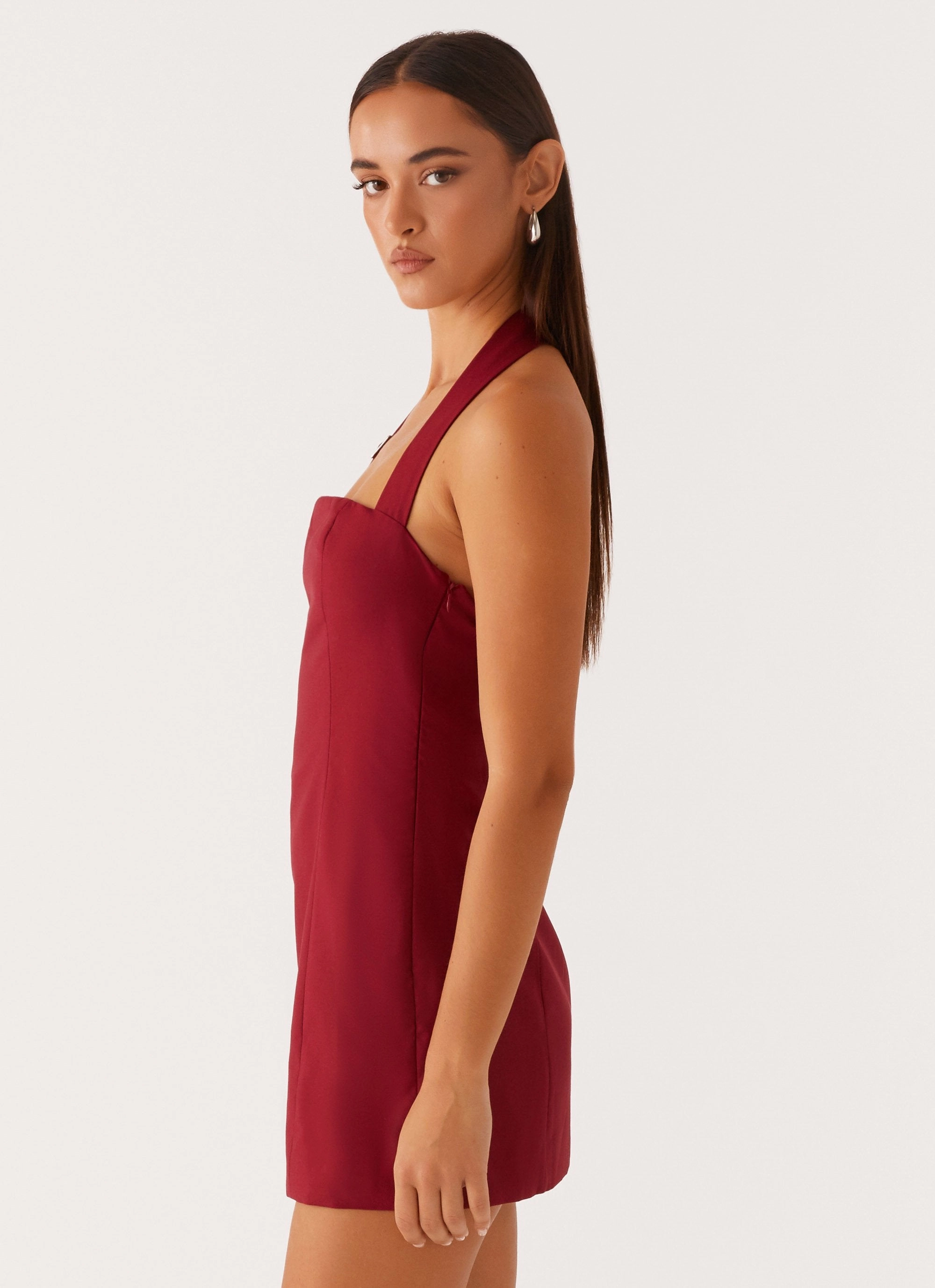 Bianca Halter Dress - Red Cool Palette