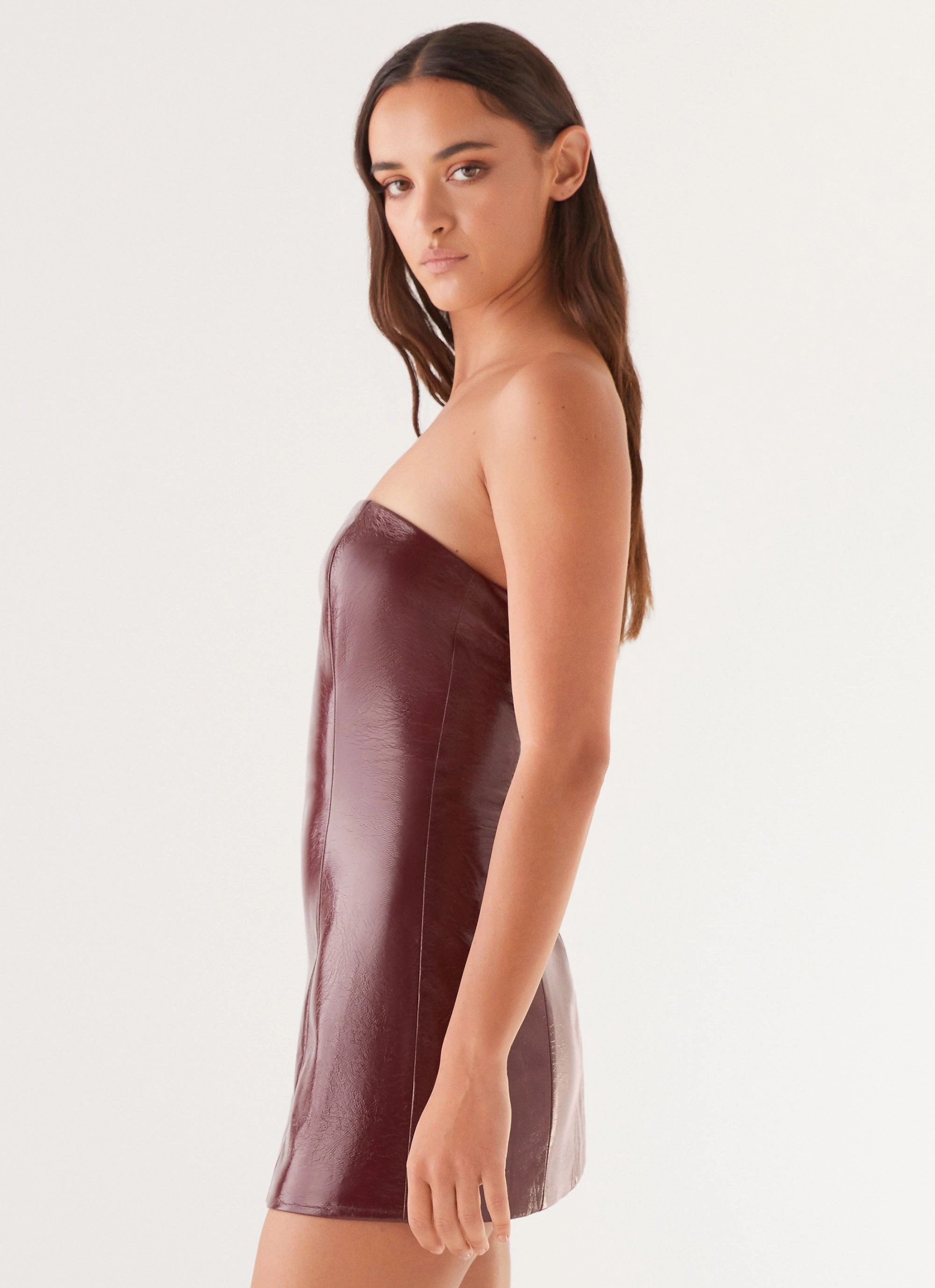 Work-to-Play Wear Big Shot Strapless Mini Dress - Merlot