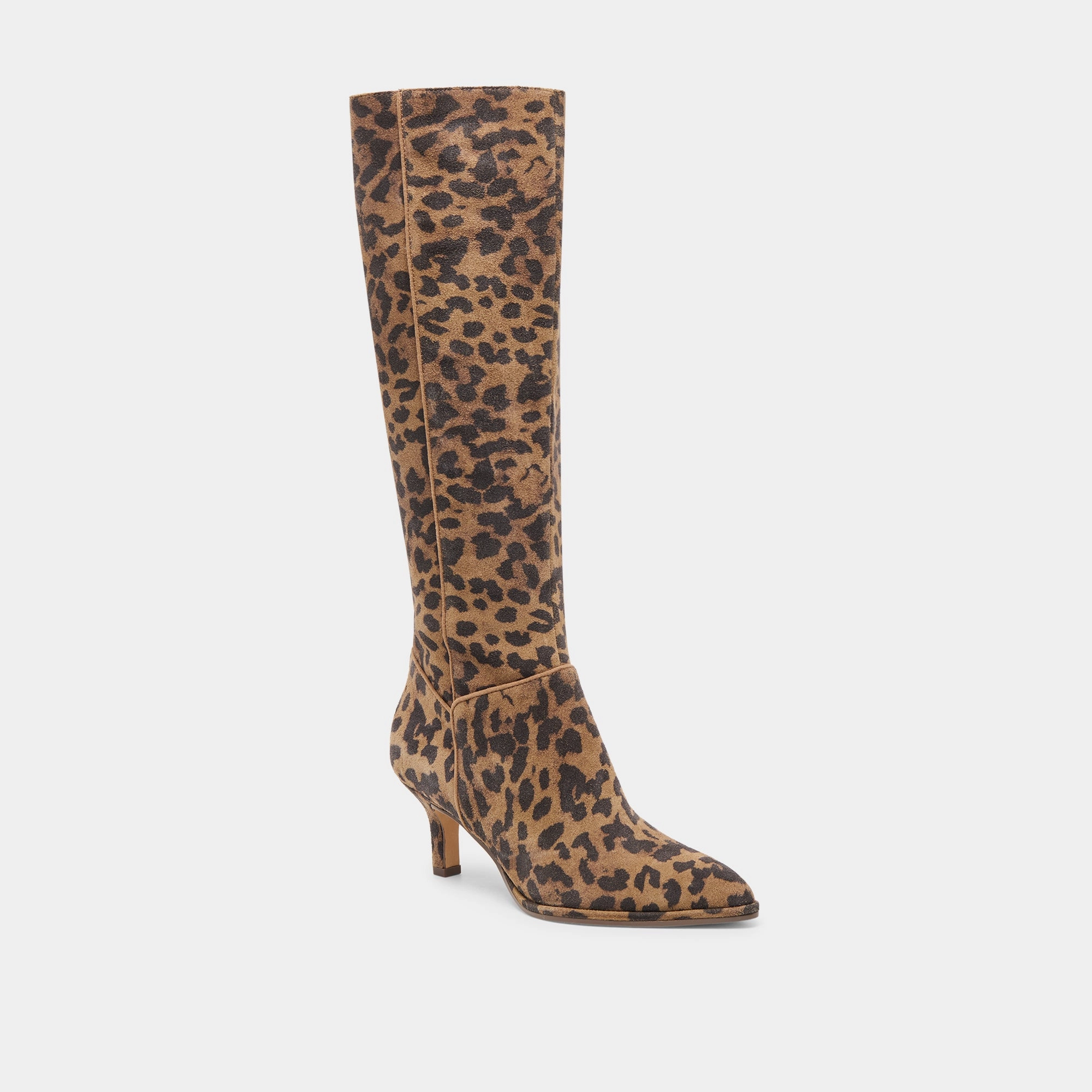 Tough Wide Range ALDY WIDE CALF BOOTS BROWN LEOPARD PRINTED SUEDE