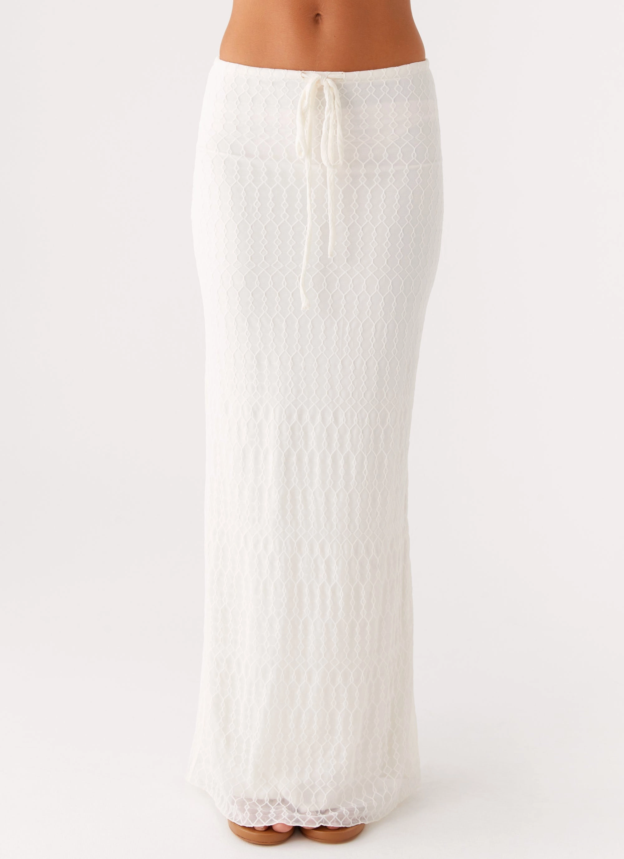 Pleated Construction Blakely Maxi Skirt - Ivory