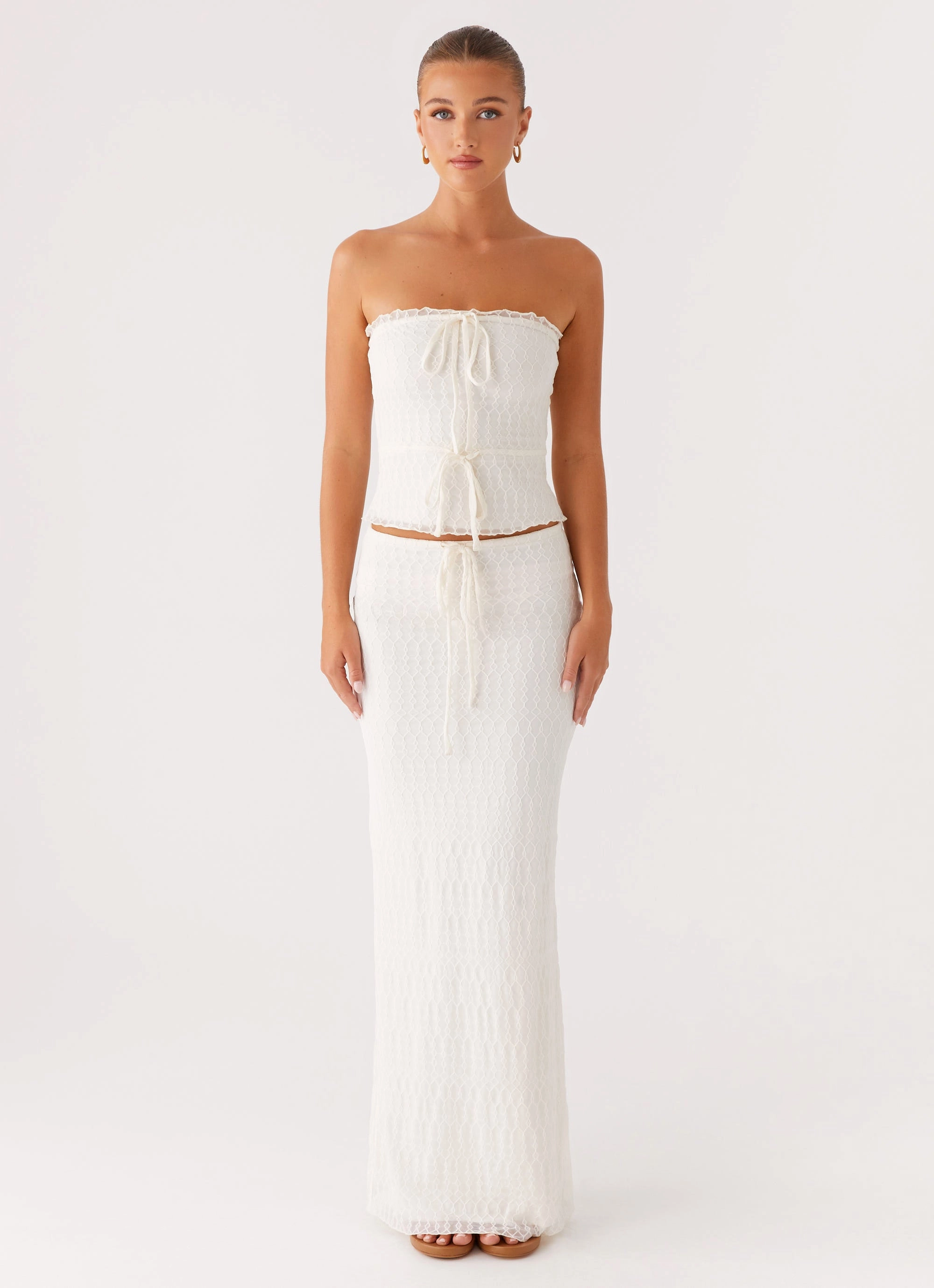 Blakely Maxi Skirt - Ivory Comfortable Feel Craftsmanship Focus
