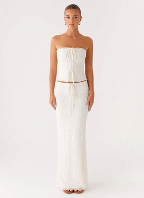 Blakely Maxi Skirt - Ivory Comfortable Feel Craftsmanship Focus