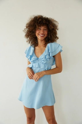 Stylish Look Junie Open Back Flutter Sleeve Mini Dress