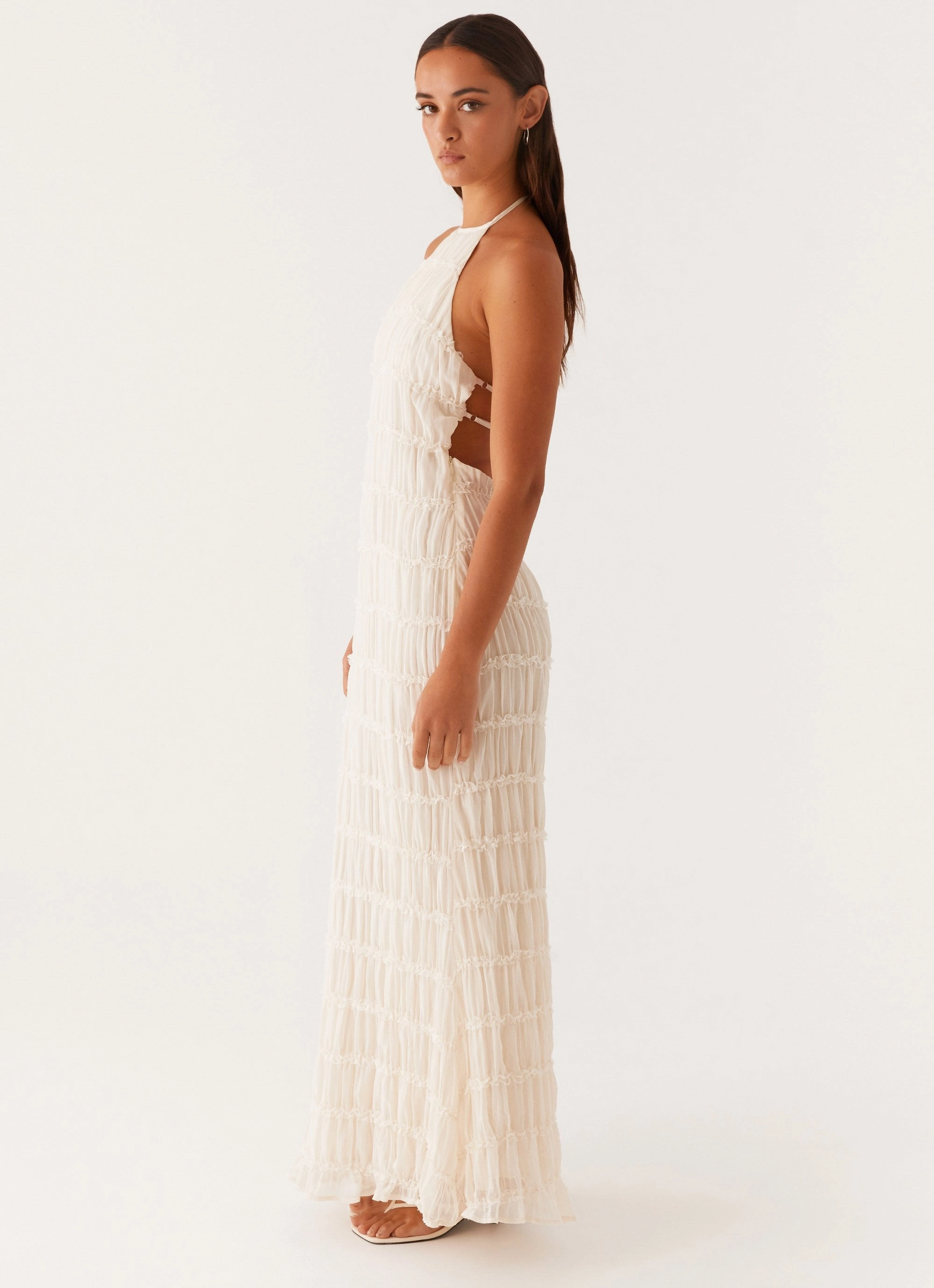 Fresh Flow Sheer Overlay Aullie Maxi Dress - Ivory