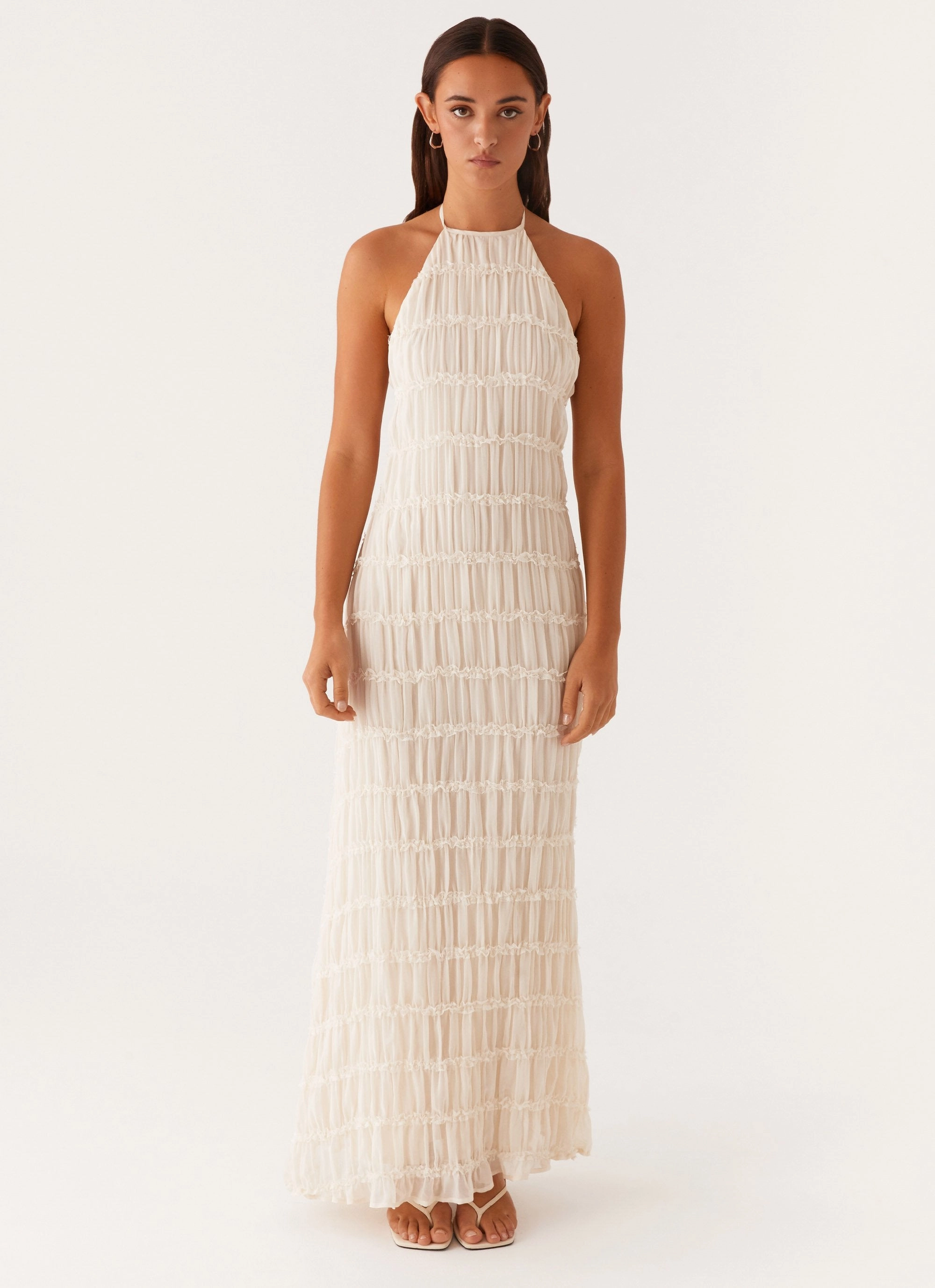 Feminine Structure Soft Comfort Aullie Maxi Dress - Ivory
