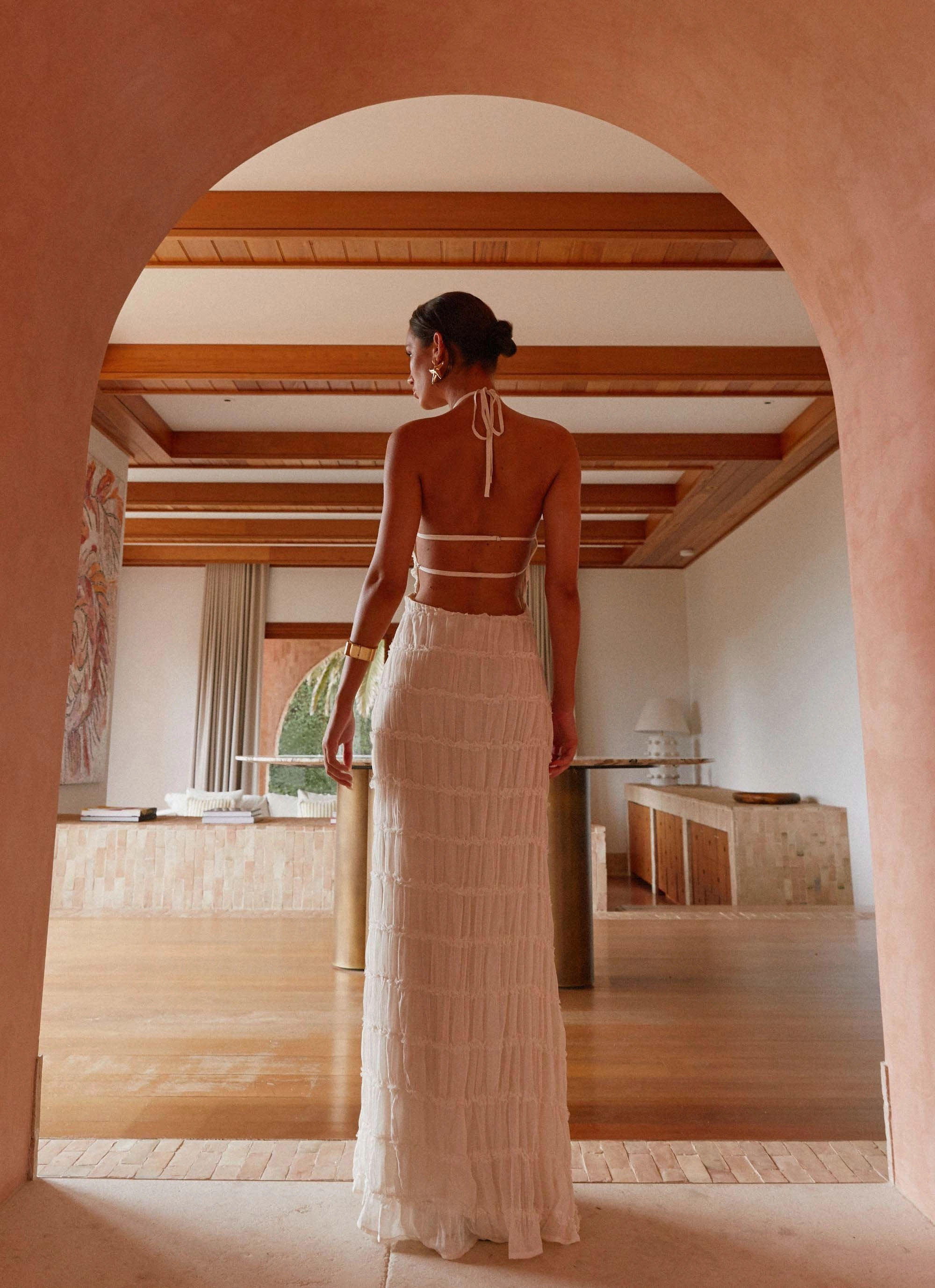 Aullie Maxi Dress - Ivory Elegant Style