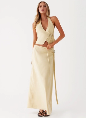 Azura Maxi Skirt - Yellow Stylish Finish