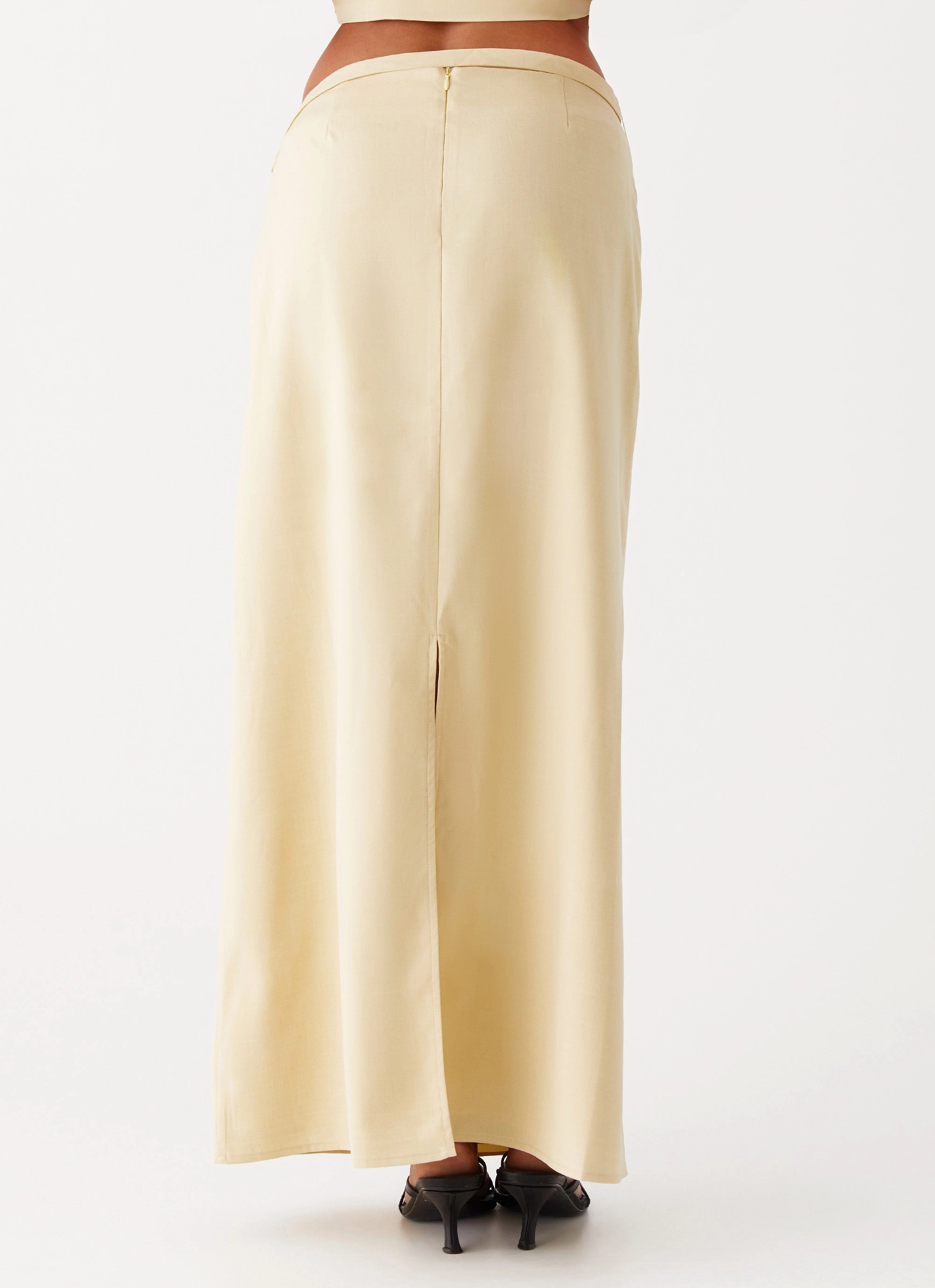 Azura Maxi Skirt - Yellow Laser Cut Edges