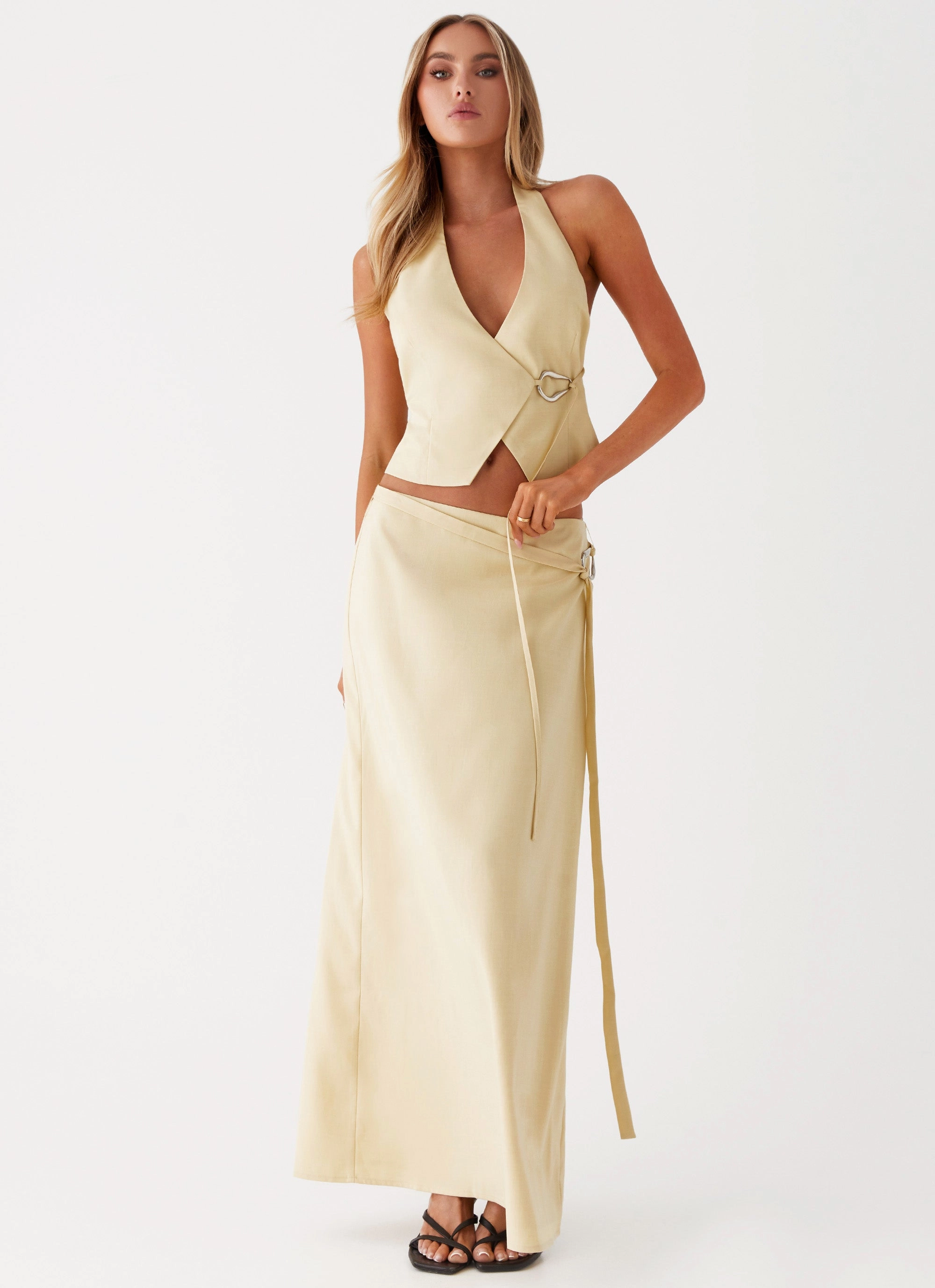 Azura Maxi Skirt - Yellow Stylish Finish