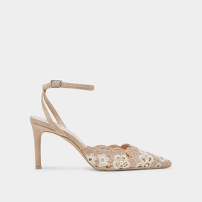 KENEDY HEELS TAUPE MULTI CROCHET Evening Edge