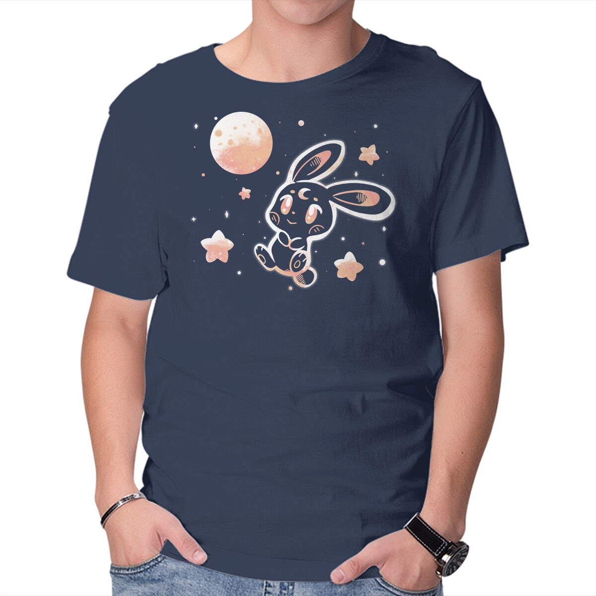 Space Bunny Non Shrink Material baby shower