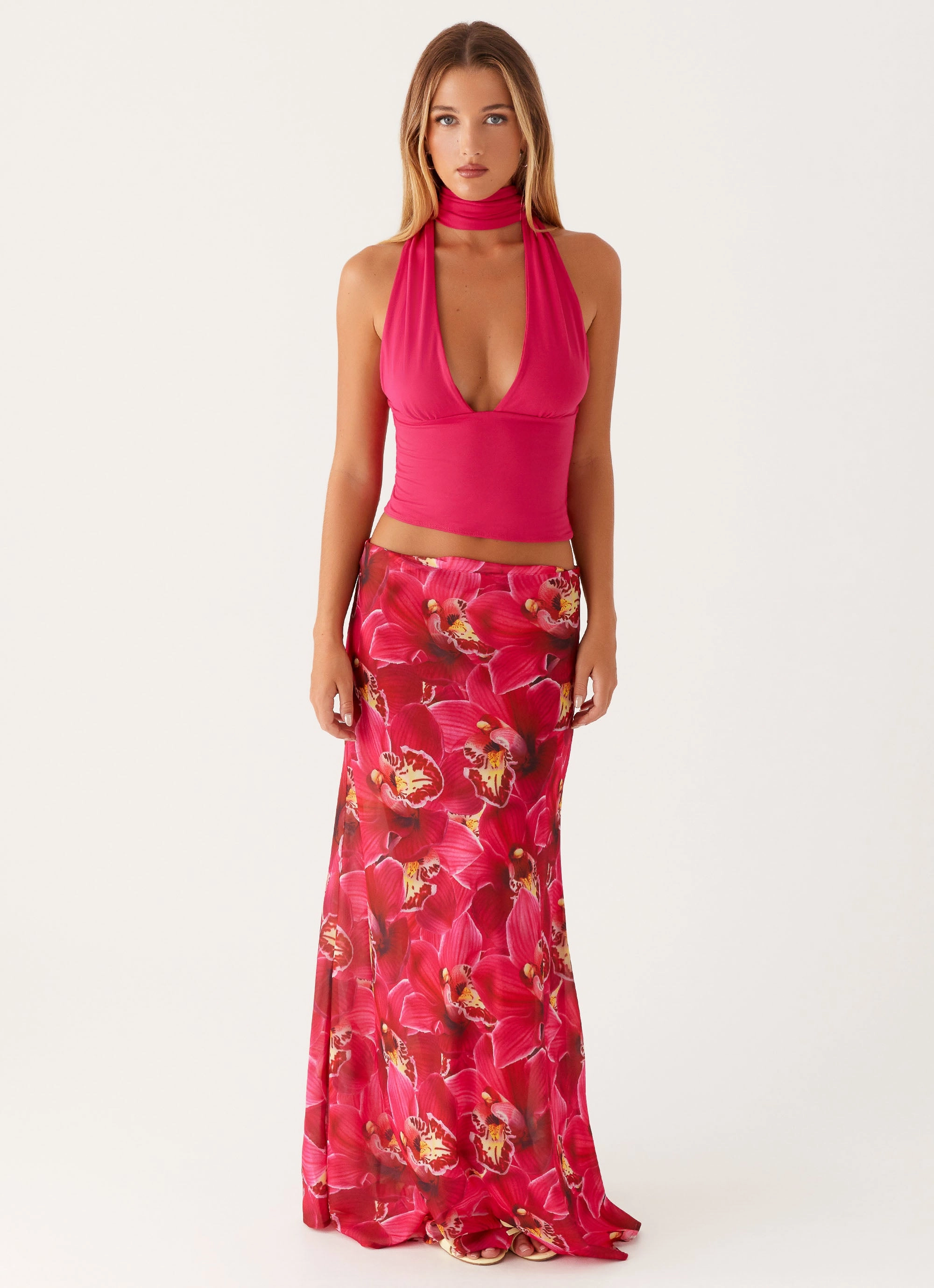 Performance Outfit Wardrobe Classic Ashley Maxi Skirt - Orchid Pink