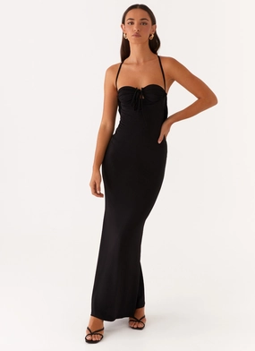Midi-Length Guest Shine Bombshell Maxi Dress - Black