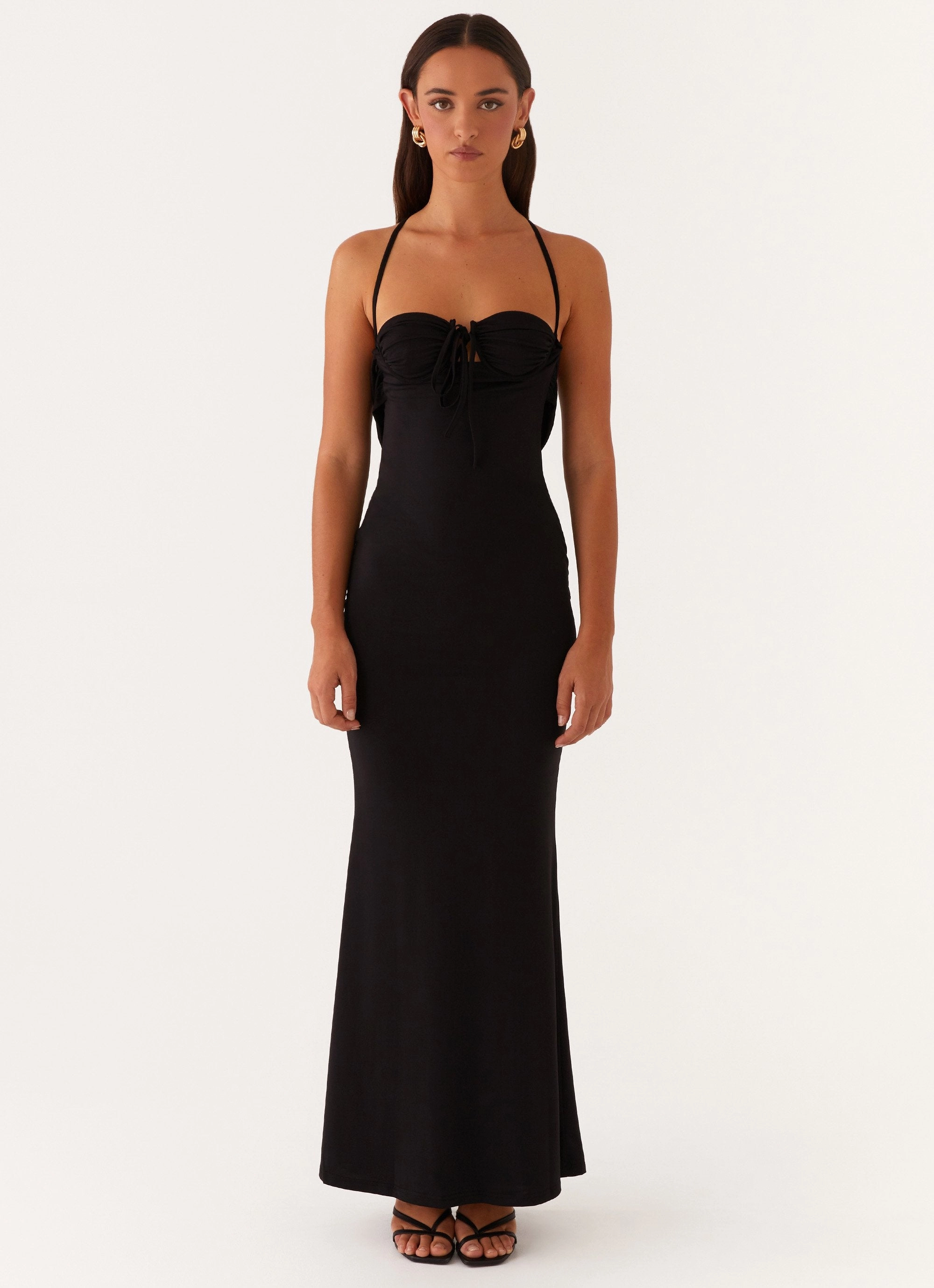 Bombshell Maxi Dress - Black Elegant Cut