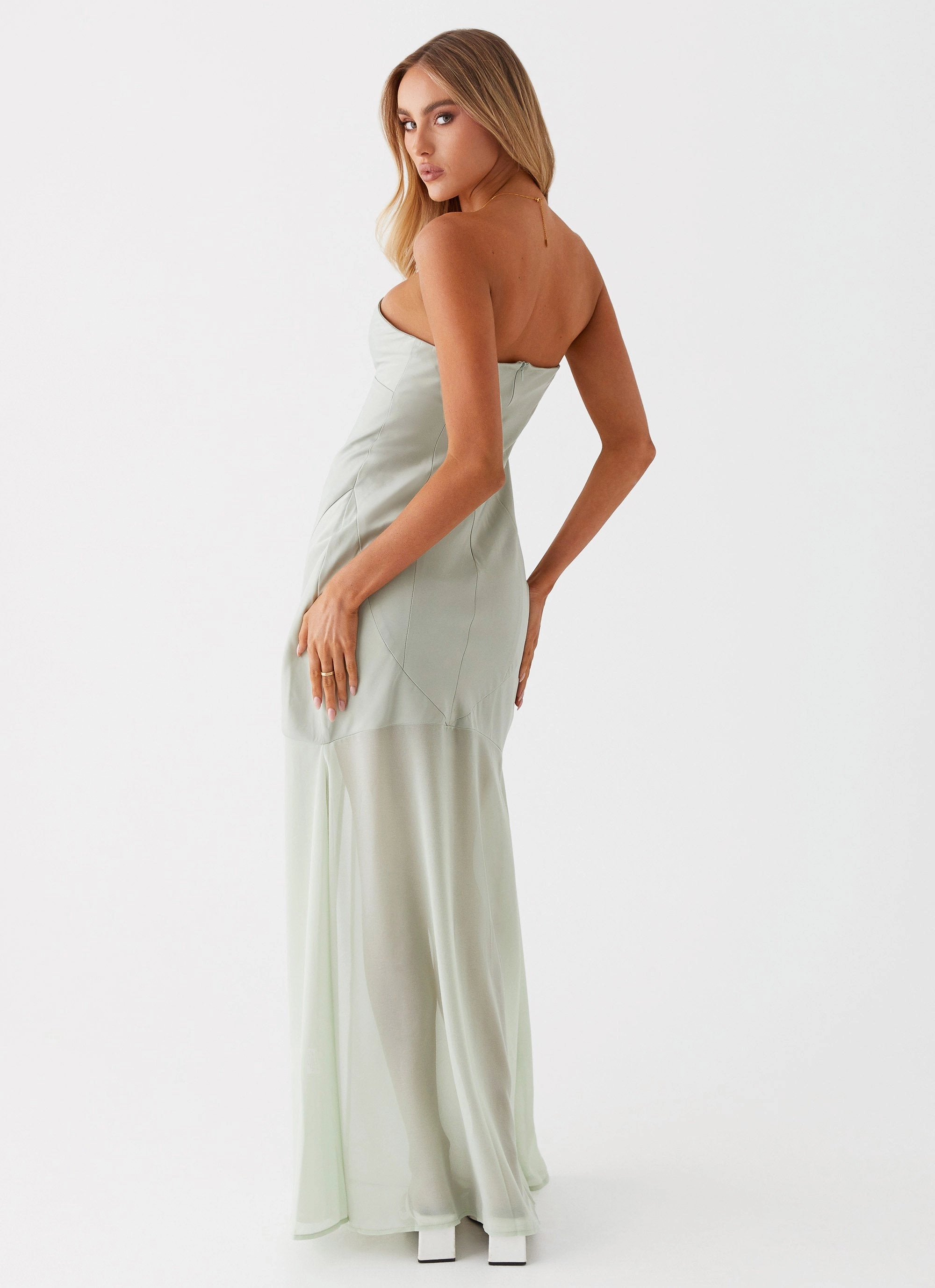 Padded-Bust Light Fabrication Brea Maxi Dress - Sage