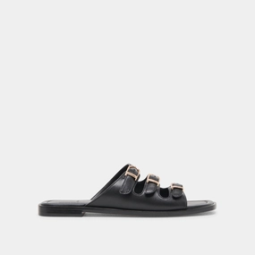 FIN SANDALS BLACK LEATHER Quick Drying