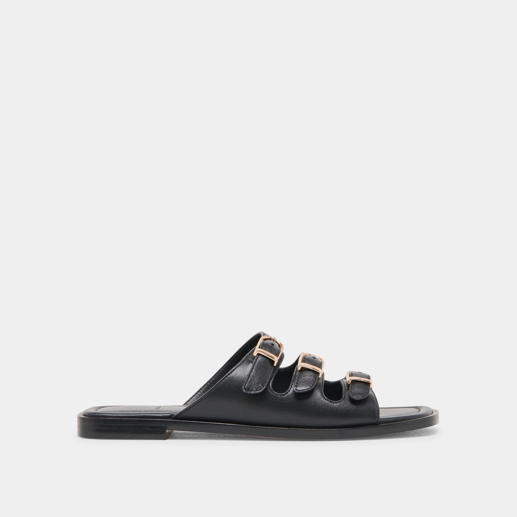 FIN SANDALS BLACK LEATHER Quick Drying