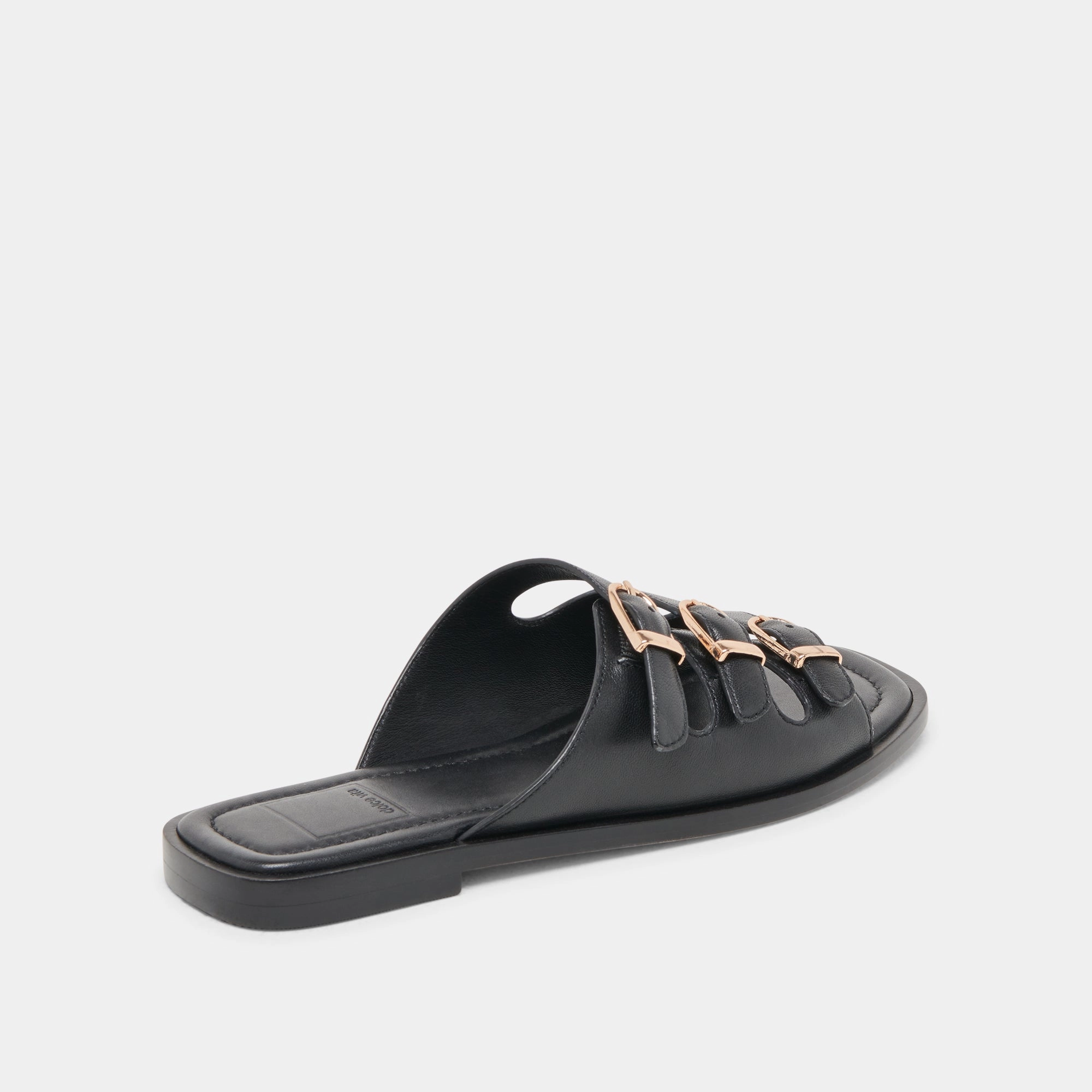 Environmentally Friendly Footbed FIN SANDALS BLACK LEATHER