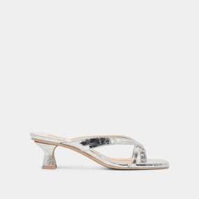 BREVEL HEELS SILVER DISTRESSED LEATHER Dressy Wear
