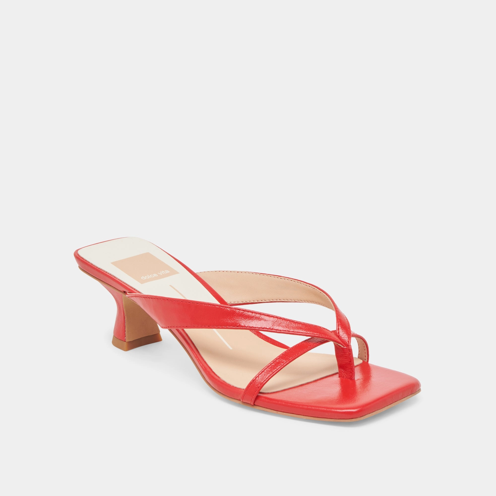 BREVEL WIDE HEELS CHILI LEATHER Open Cut