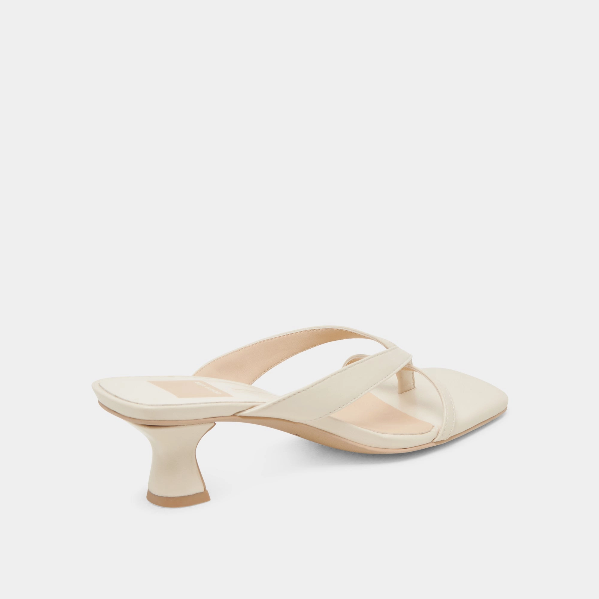 BREVEL WIDE HEELS OFF WHITE LEATHER Charity Chic