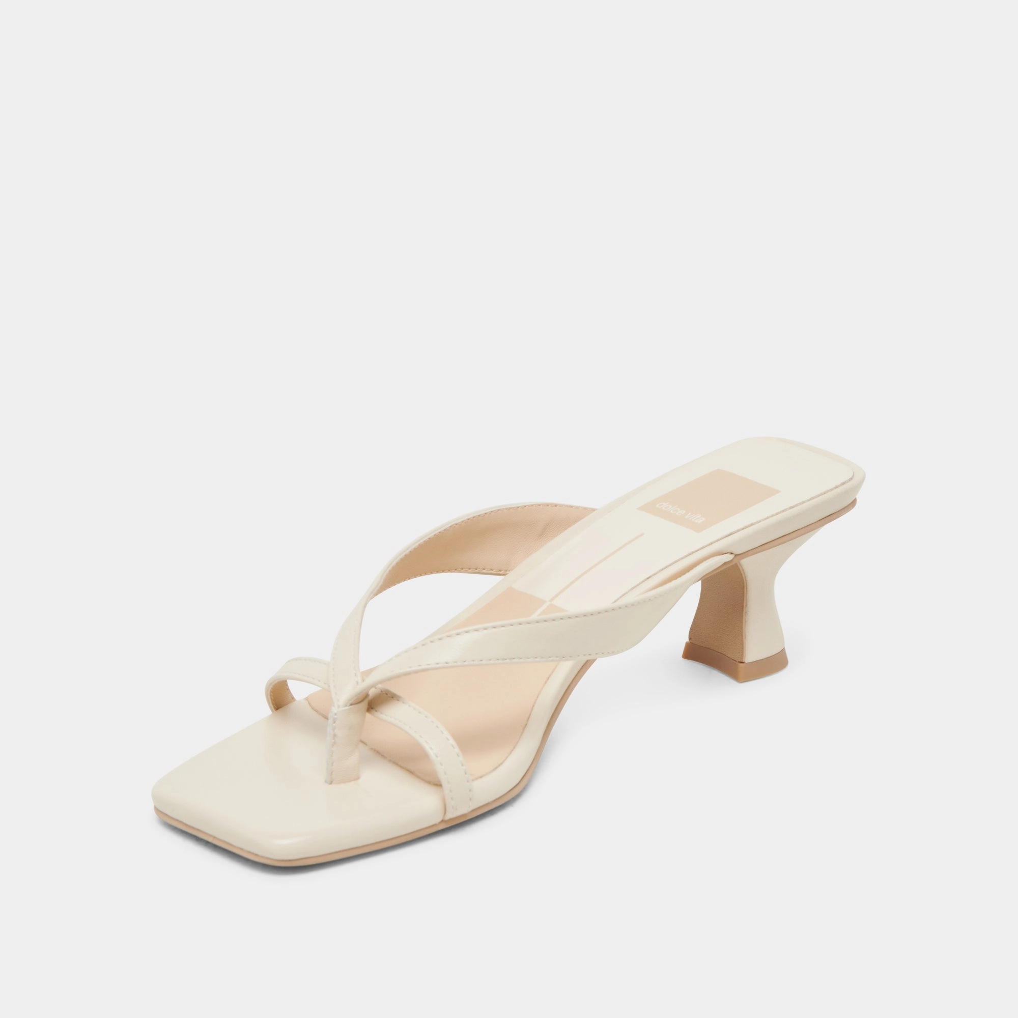 Pointed Toe Heels Elegant Arch BREVEL WIDE HEELS OFF WHITE LEATHER