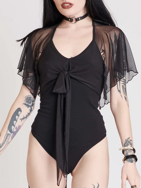 Dark Fairy Bodysuit Sustainable Packaging Flexible Weave