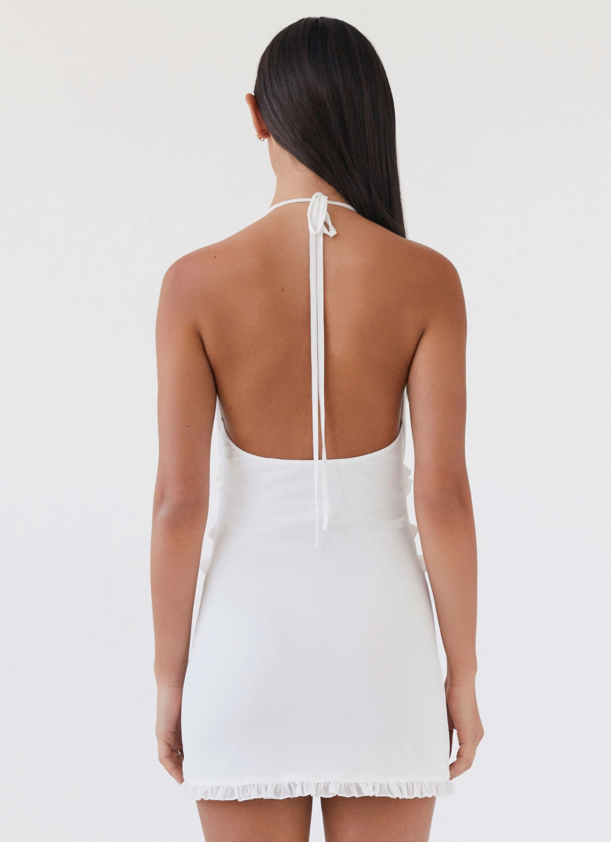 Love Exchange Ruffle Mini Dress - White Easy Look Light Touch