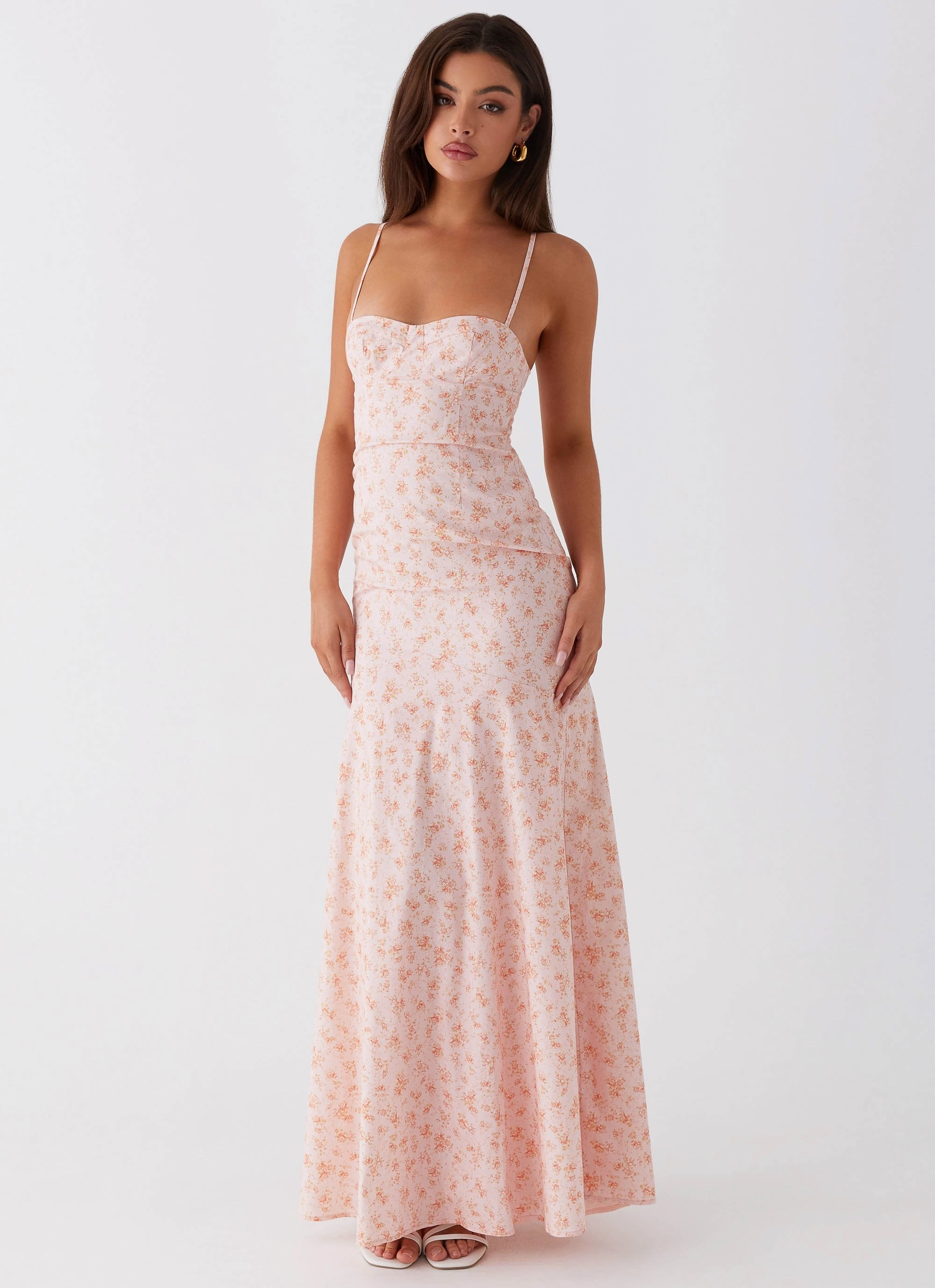 Comfortable fit for outings Britney Maxi Dress - Pink Ditsy Floral