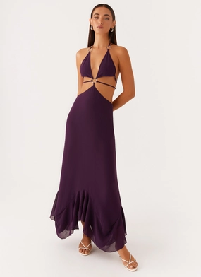 Art Event Perfect Day-to-Night Bronx Halterneck Maxi Dress - Mulberry