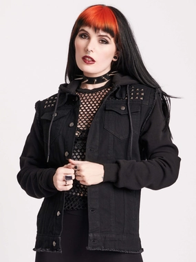 Low Profile Seam Construction Handmade Studded Denim Jacket