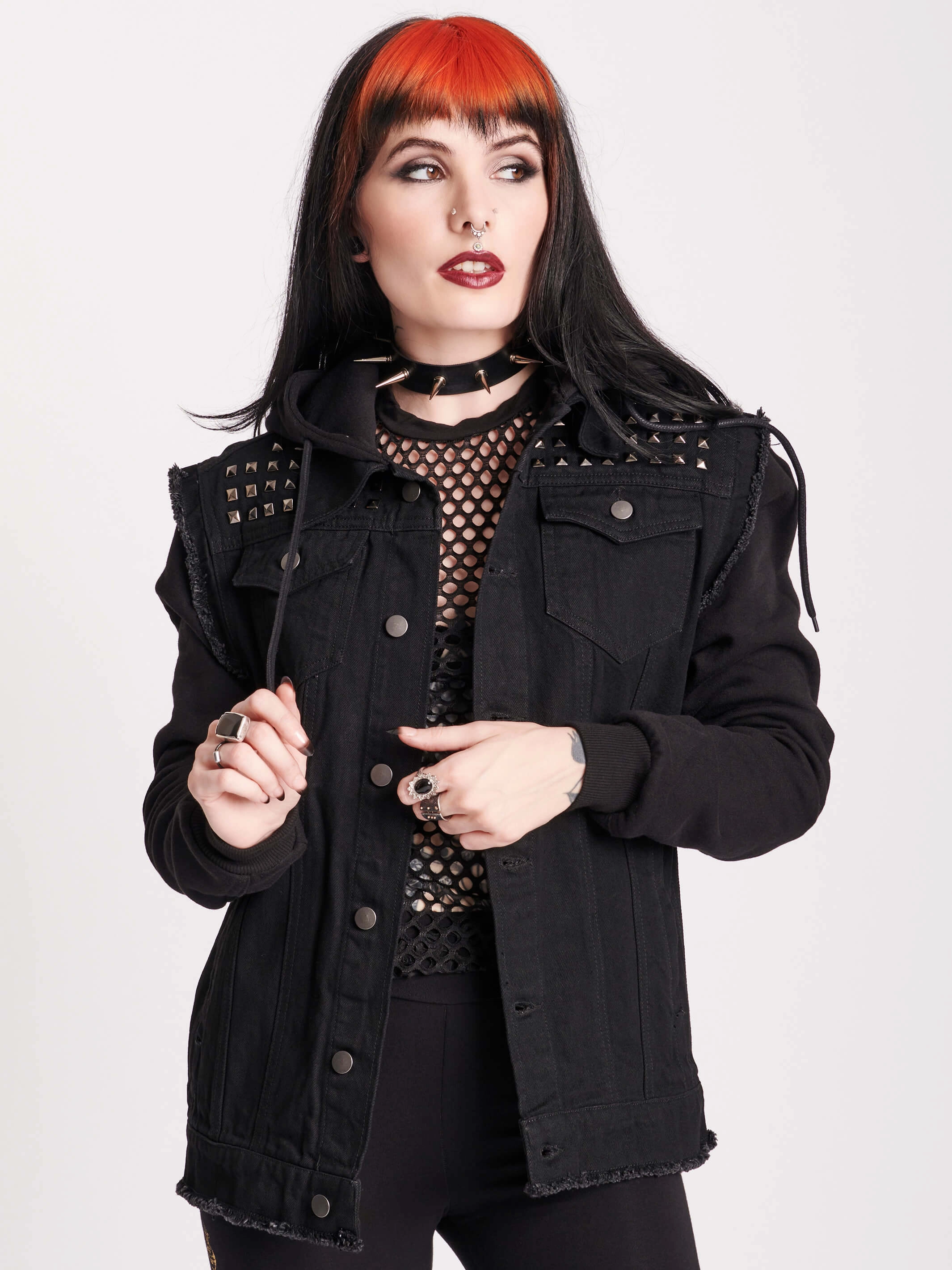 Studded Denim Jacket Group gift Printed