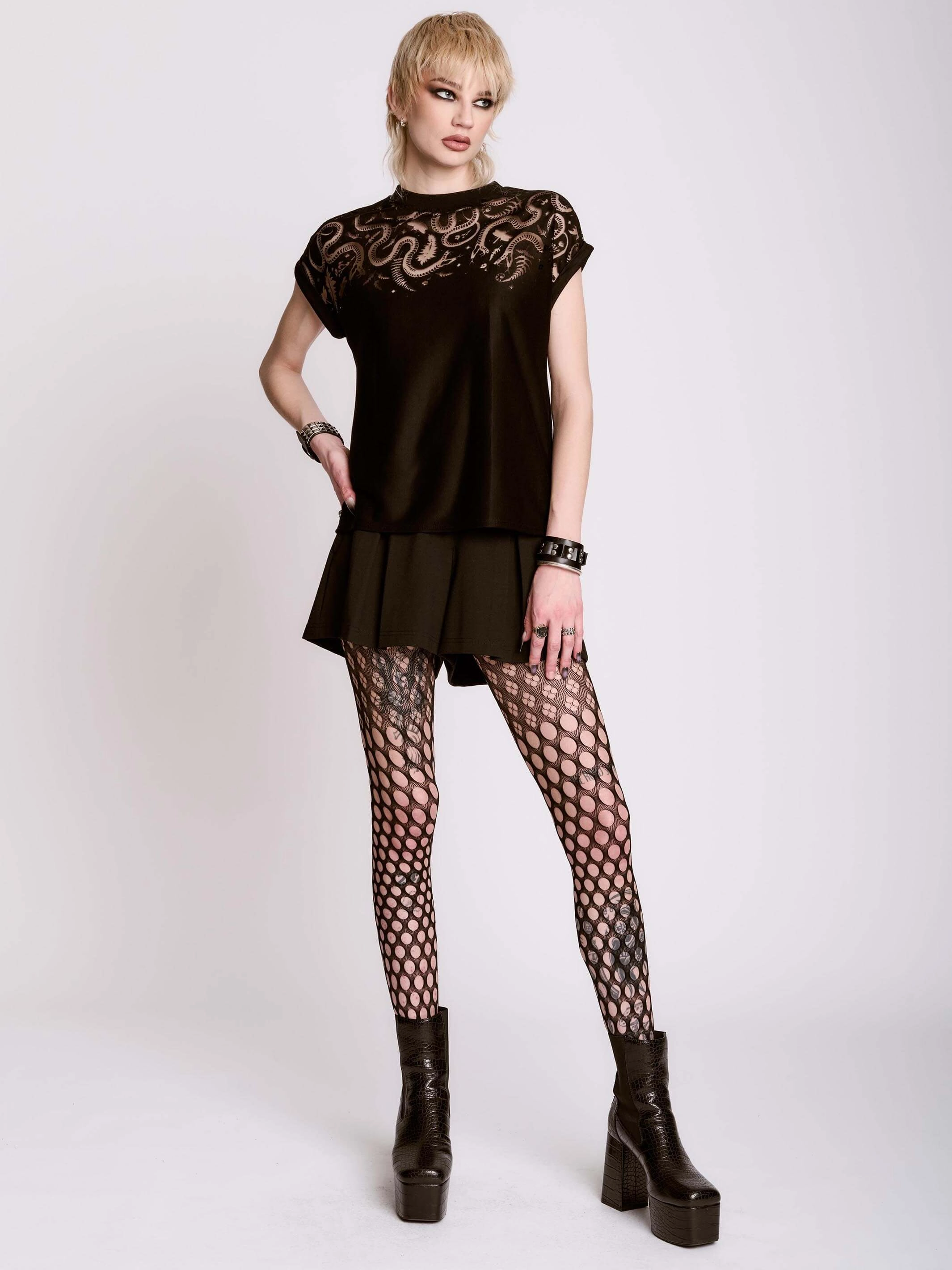 Snag Resistant Surface Simple and Chic Burnout Snake Top
