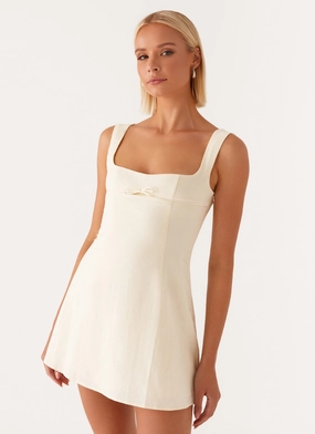 Cadence Mini Dress - Yellow Bow Glow Signature-Style