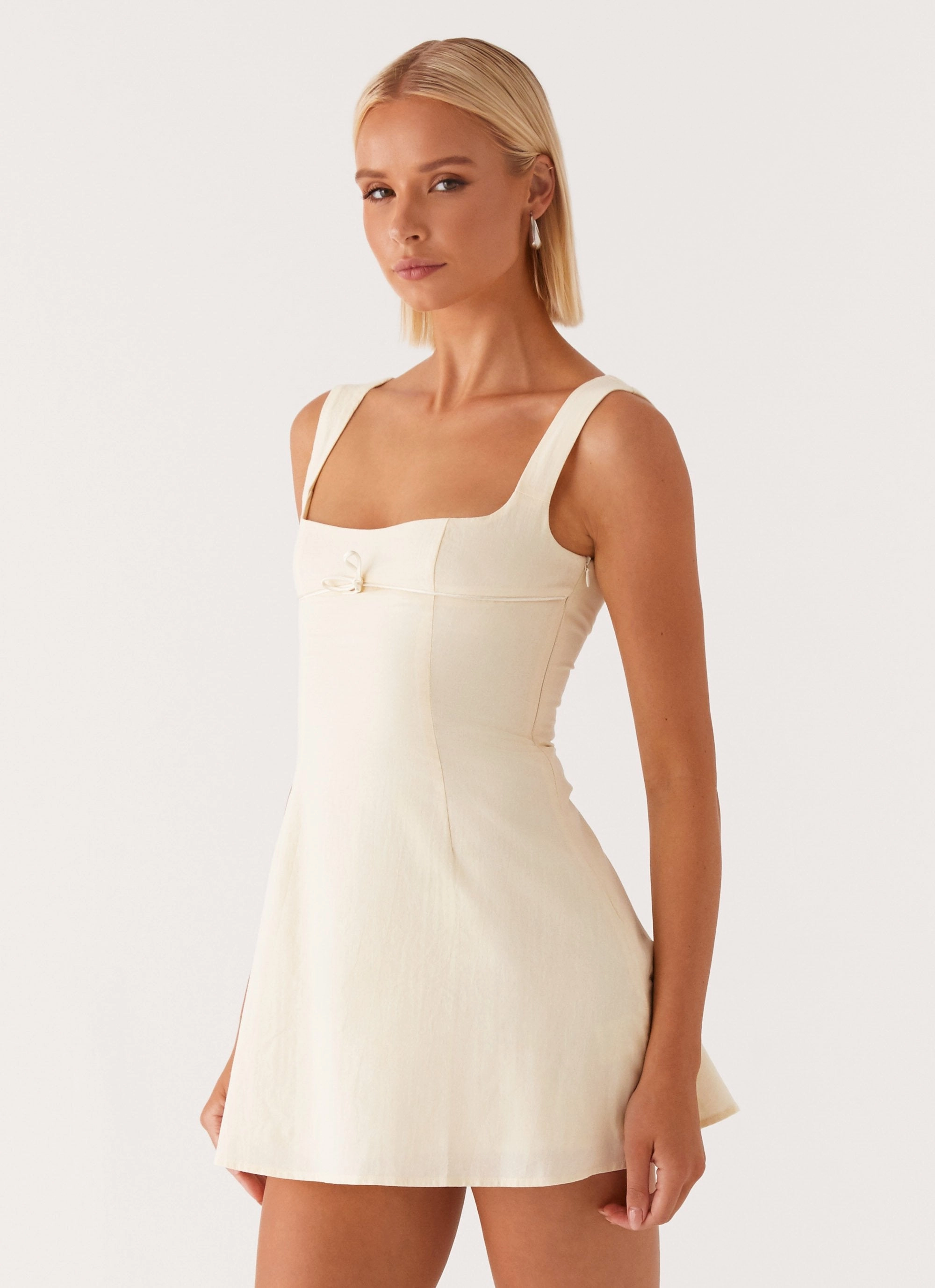 Cadence Mini Dress - Yellow Long Lines Vibrant Edge