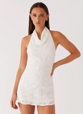 Camden Mini Dress - White Adjustable-Length