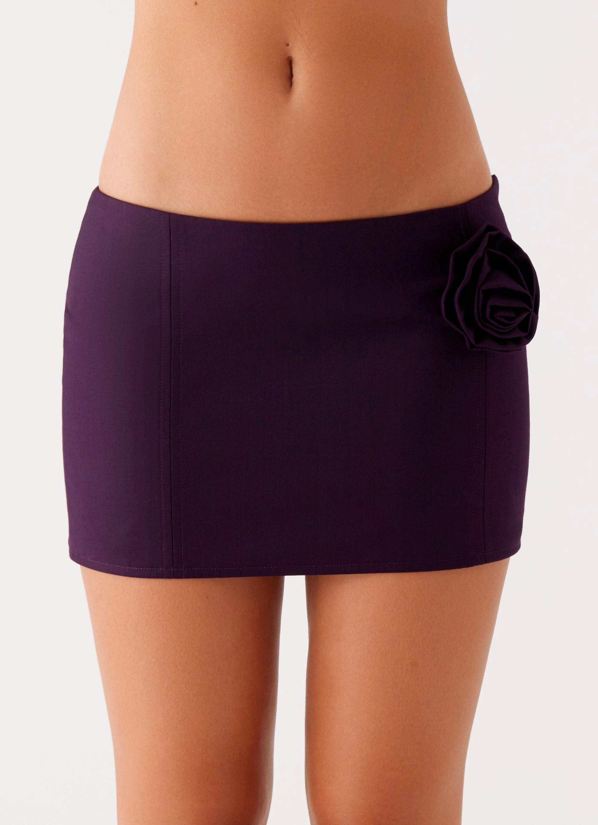Floor Length Polished Look Campbell Mini Skirt - Plum