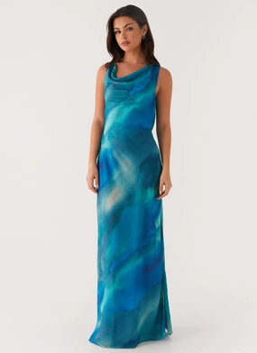 Sleek Presence Casual Pick Carelle Maxi Dress - Blue Tie Dye