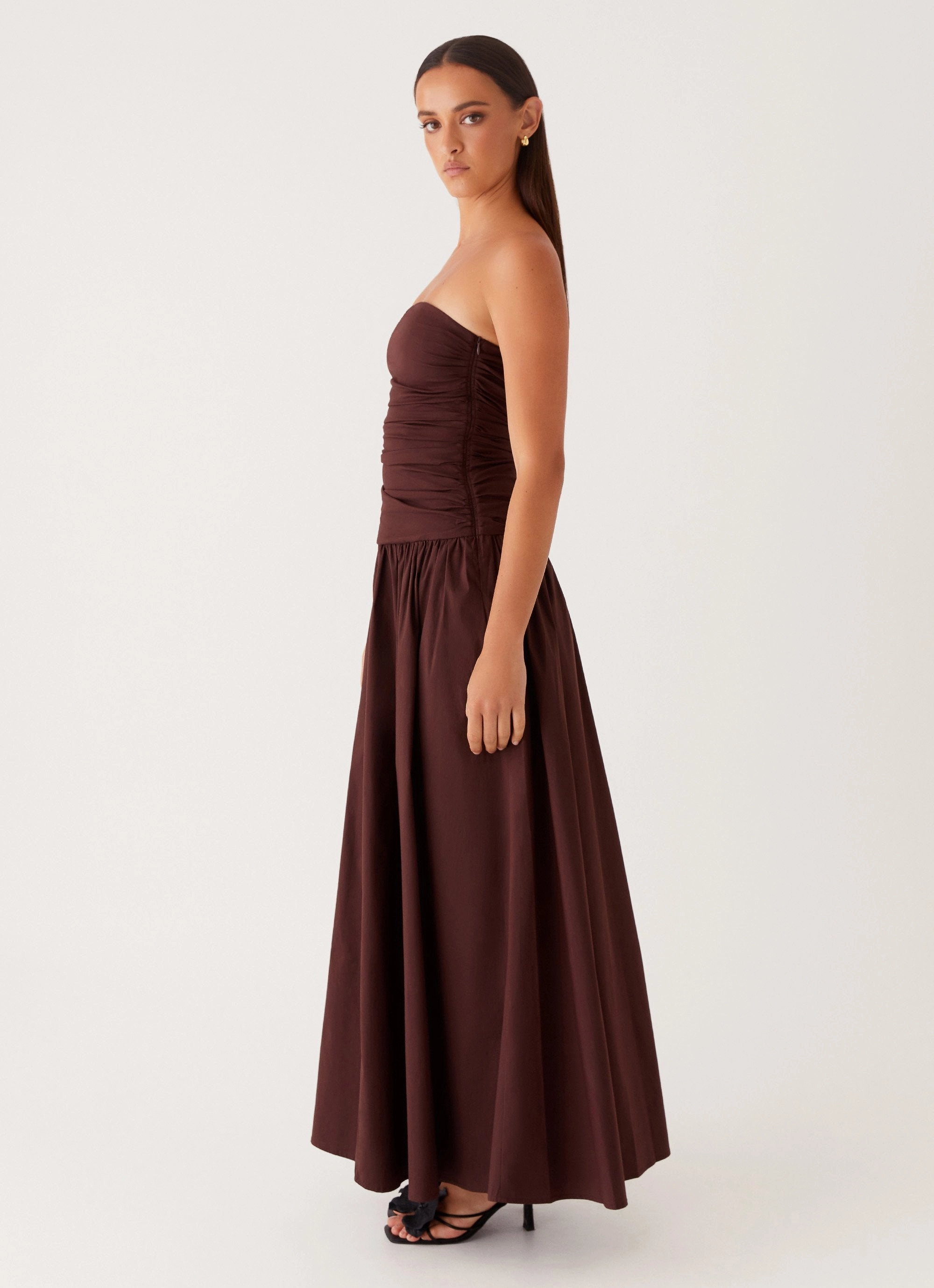 Carmel Maxi Dress - Brown Grace Color Light Sheen