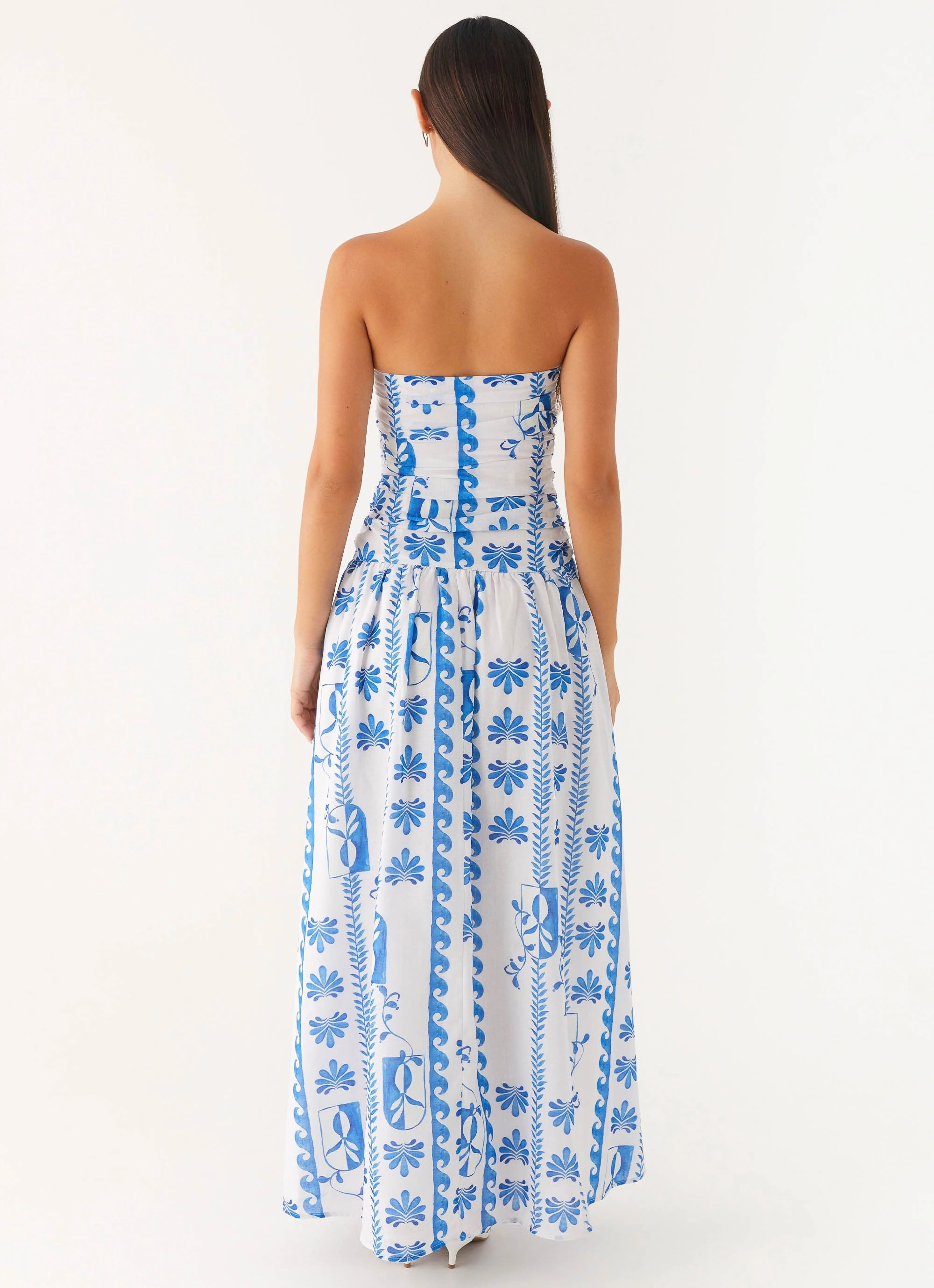 Rural Charm Carmel Maxi Dress - Floral Wave