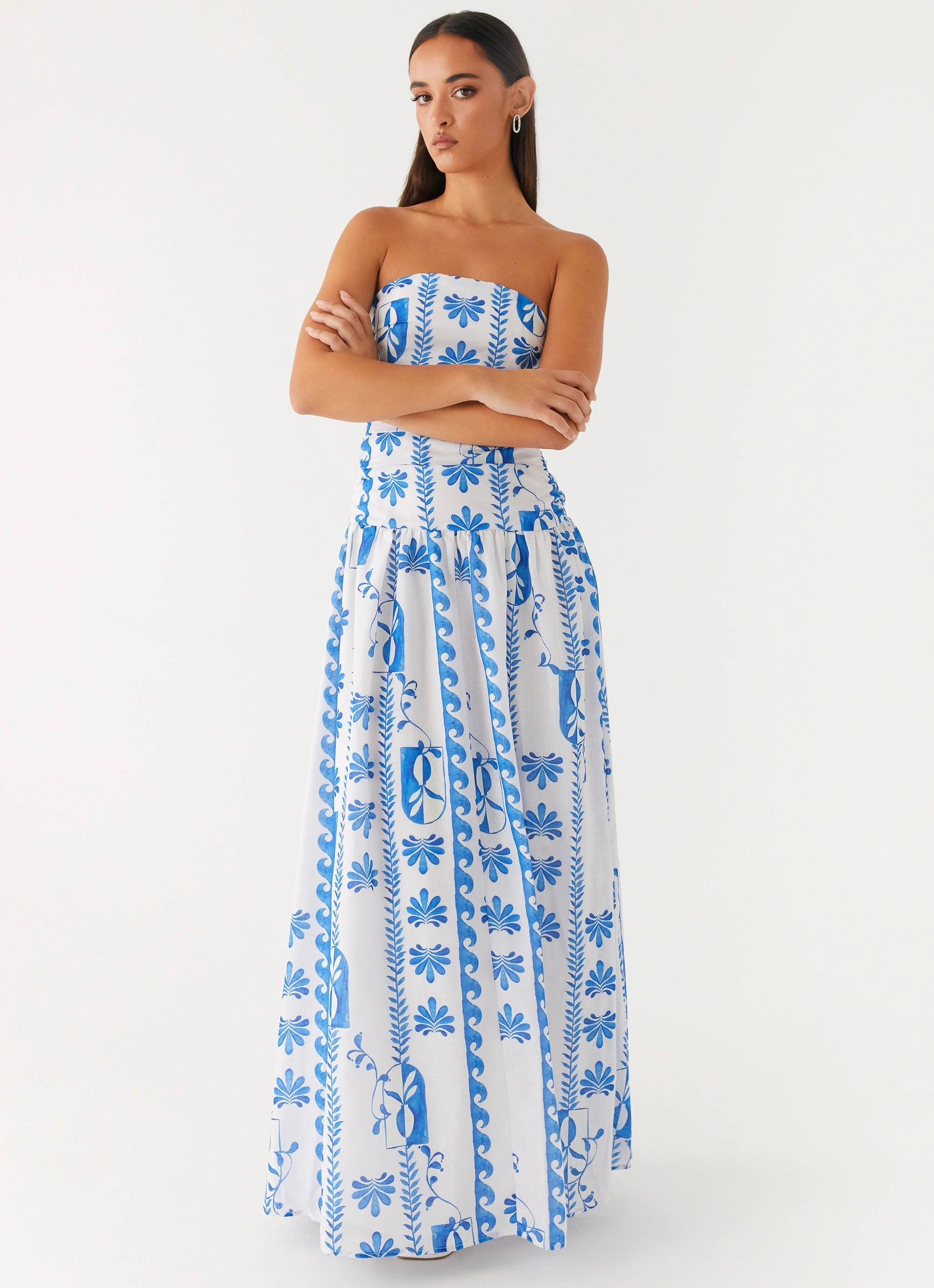 Daily Option Perfect for Layering Carmel Maxi Dress - Floral Wave