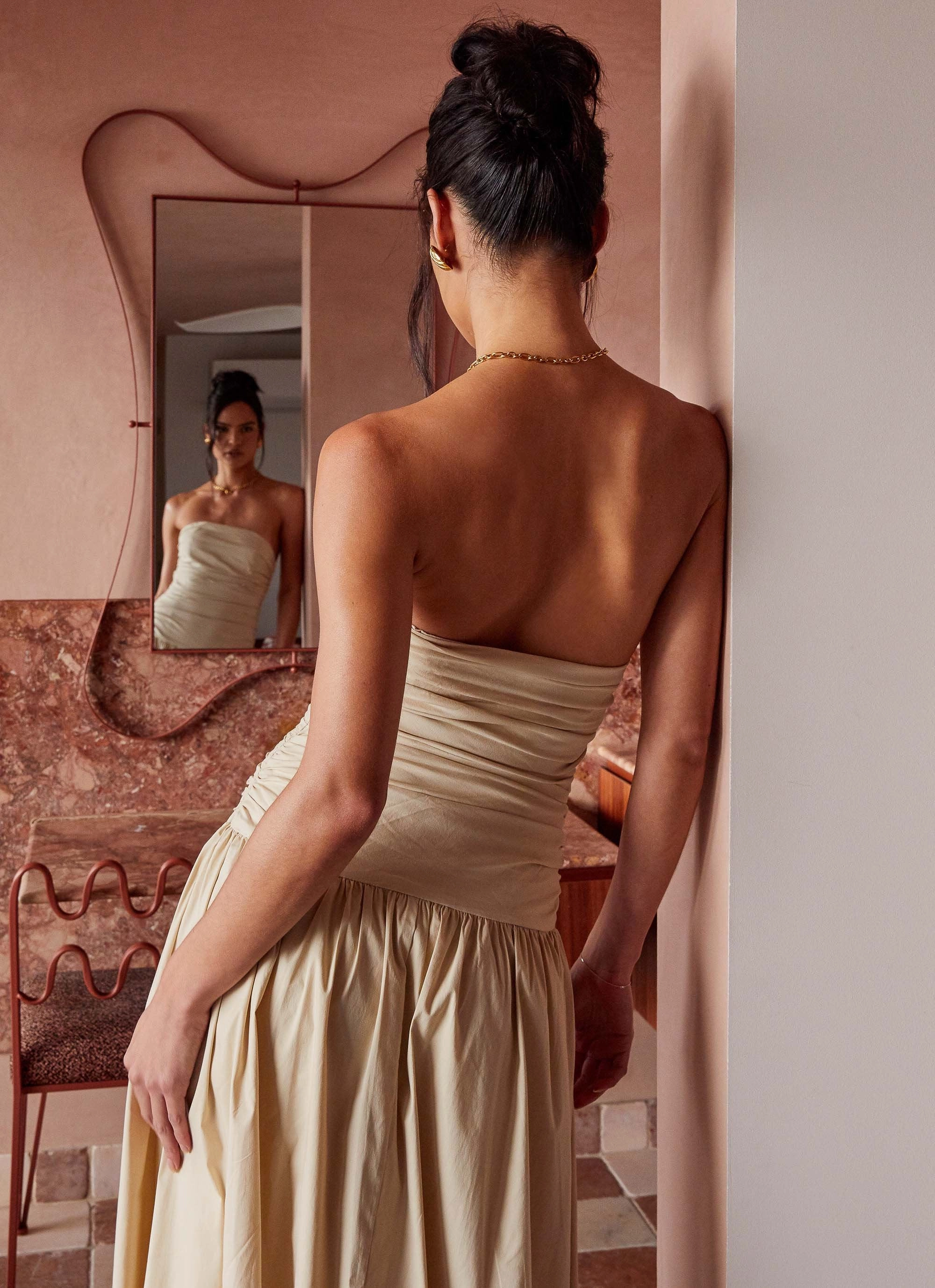 Carmel Maxi Dress - Ivory Soft Stretch Trendy And Comfortable