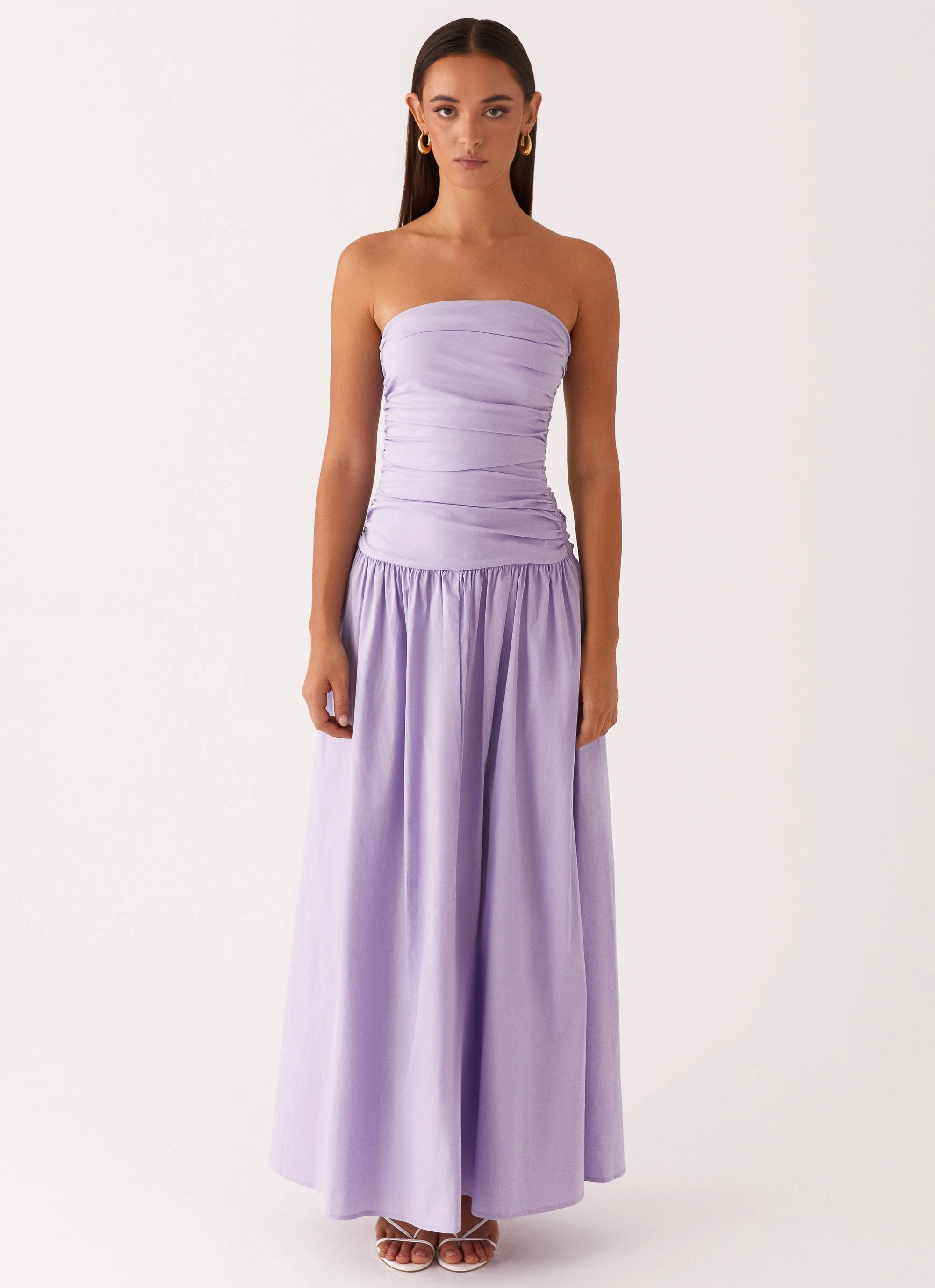 Luxurious Texture Carmel Maxi Dress - Lavender