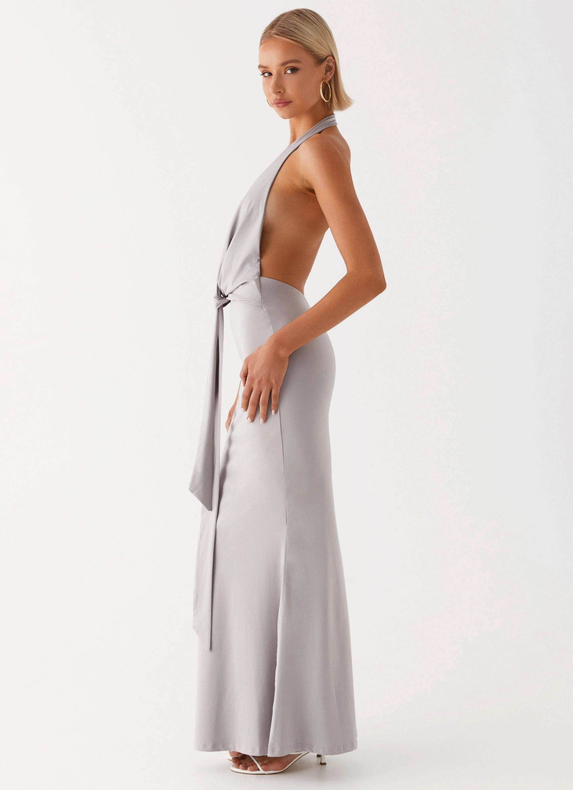 Dual Tones Carmella Maxi Dress - Grey